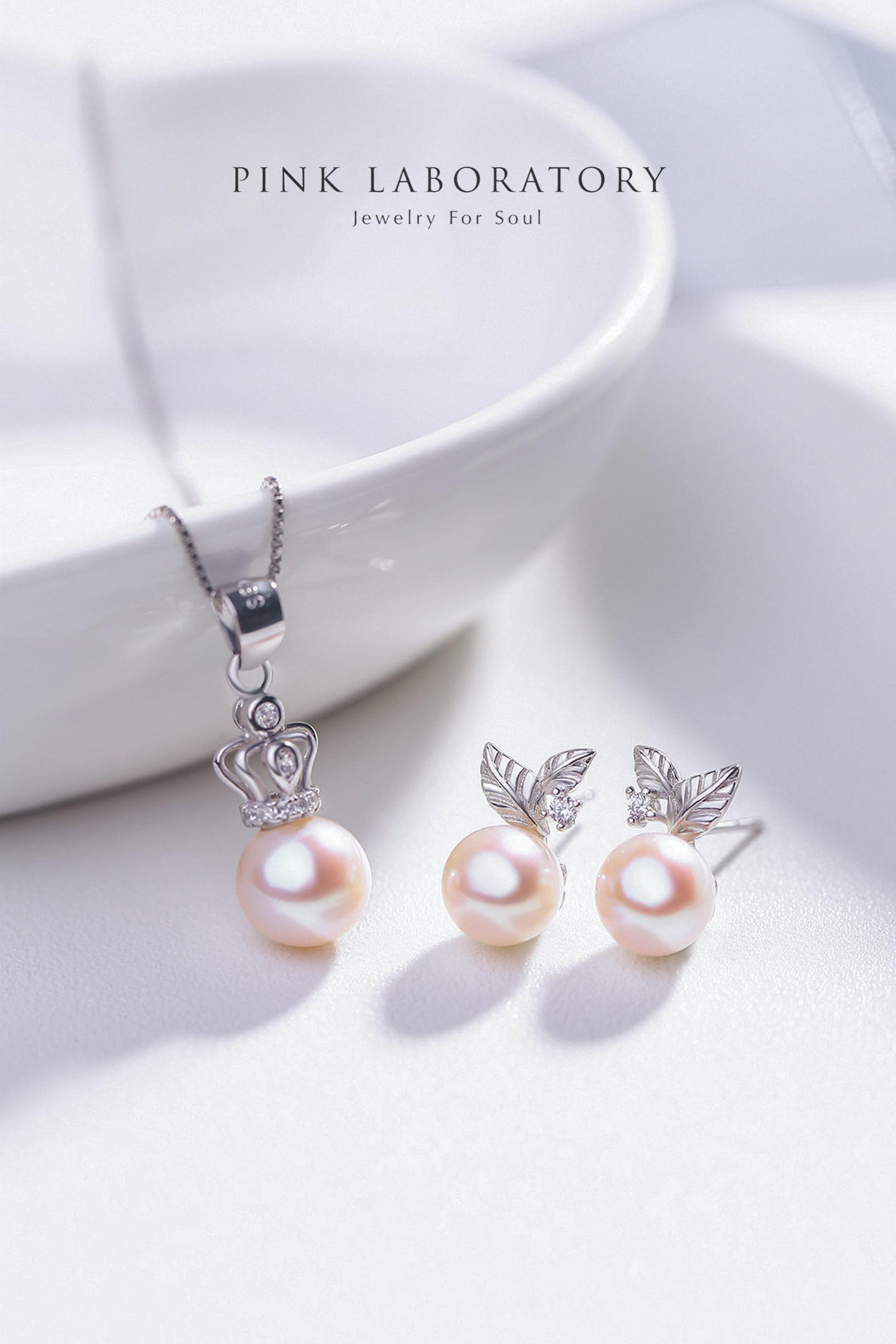 天然淡水珍珠925純銀精鍍亮澤白金項鍊