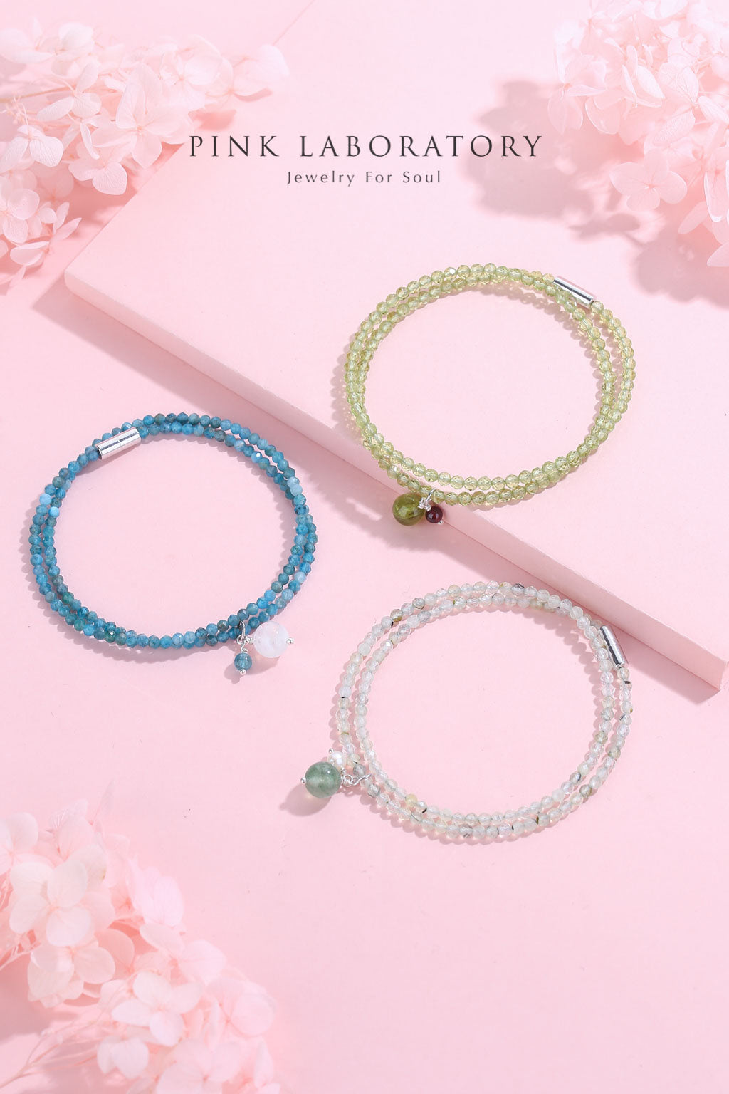 混合天然水晶吊墜頸鏈 | 925純銀項鍊 | 手鍊項鍊兩用