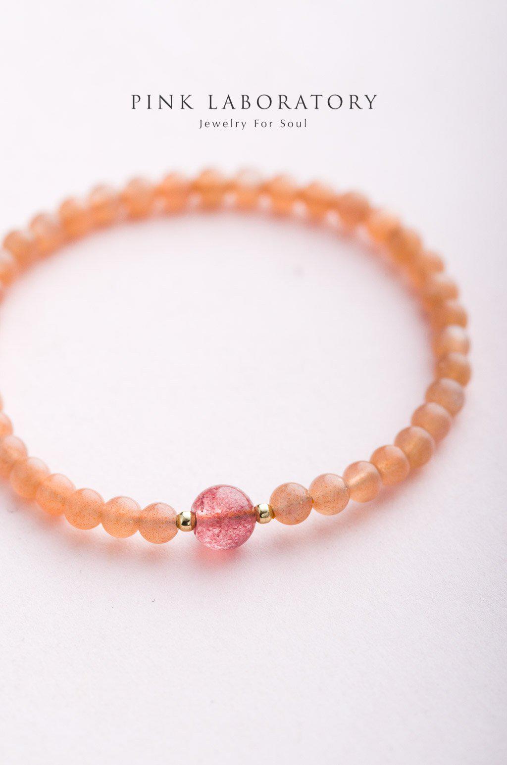 太陽石草莓晶14KGF手鏈 - Pink Laboratory