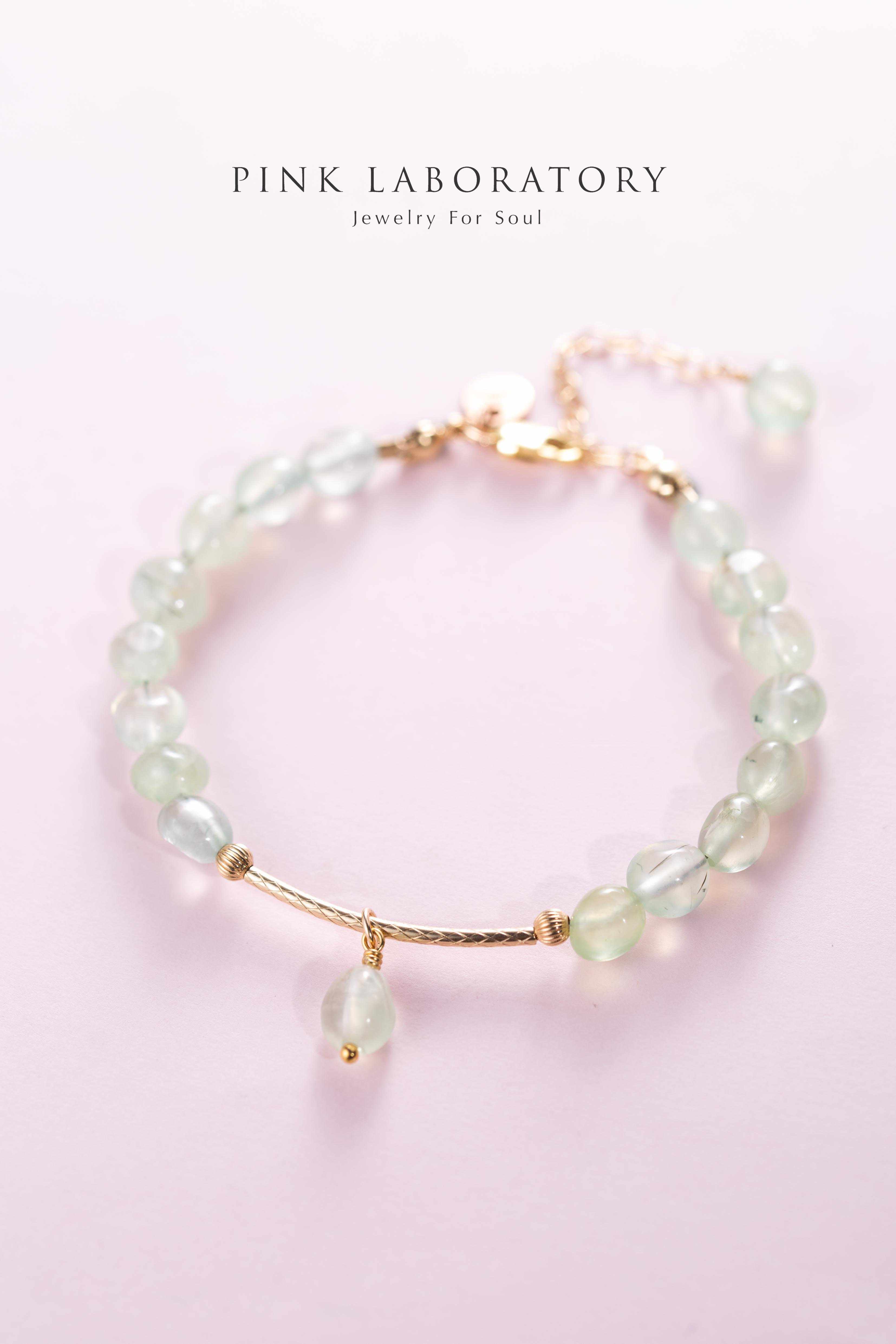 葡萄石蛋形14KGF手鍊 - Pink Laboratory