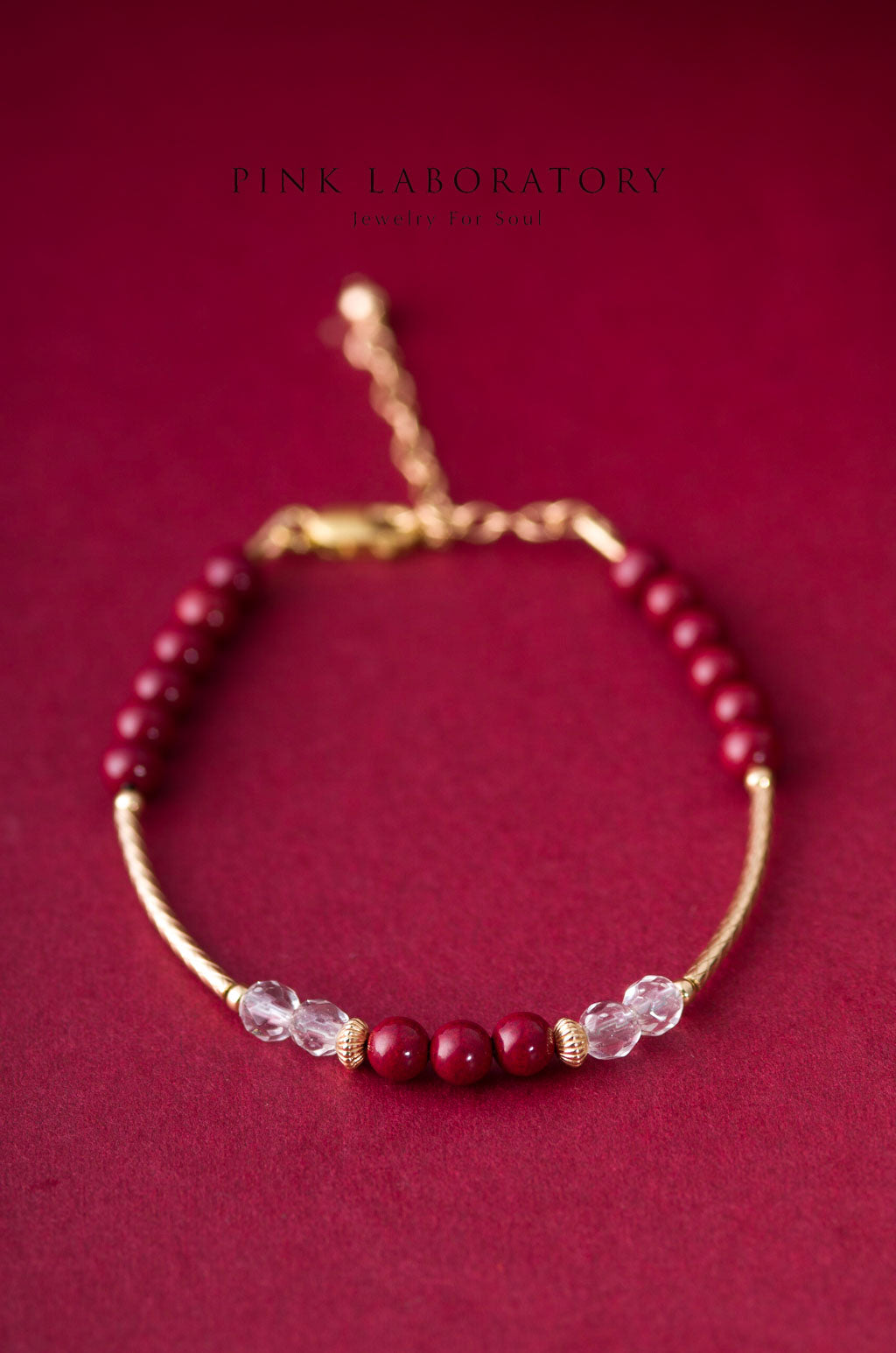 硃砂白水晶14KGF手鏈