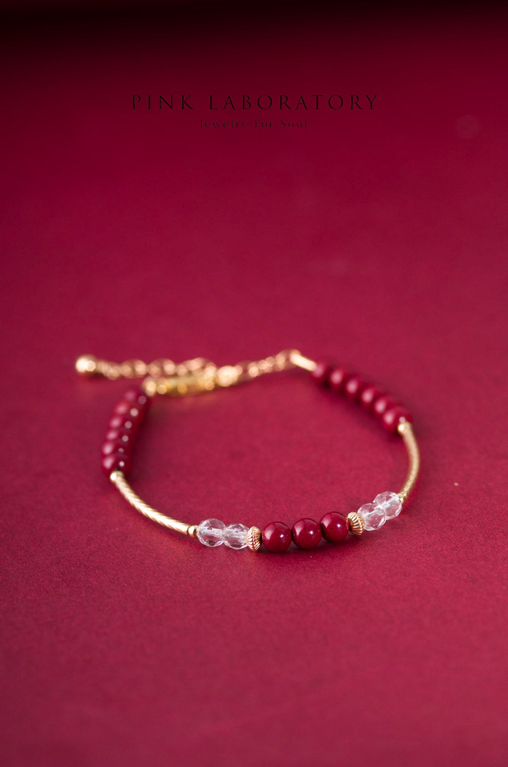 硃砂白水晶14KGF手鏈