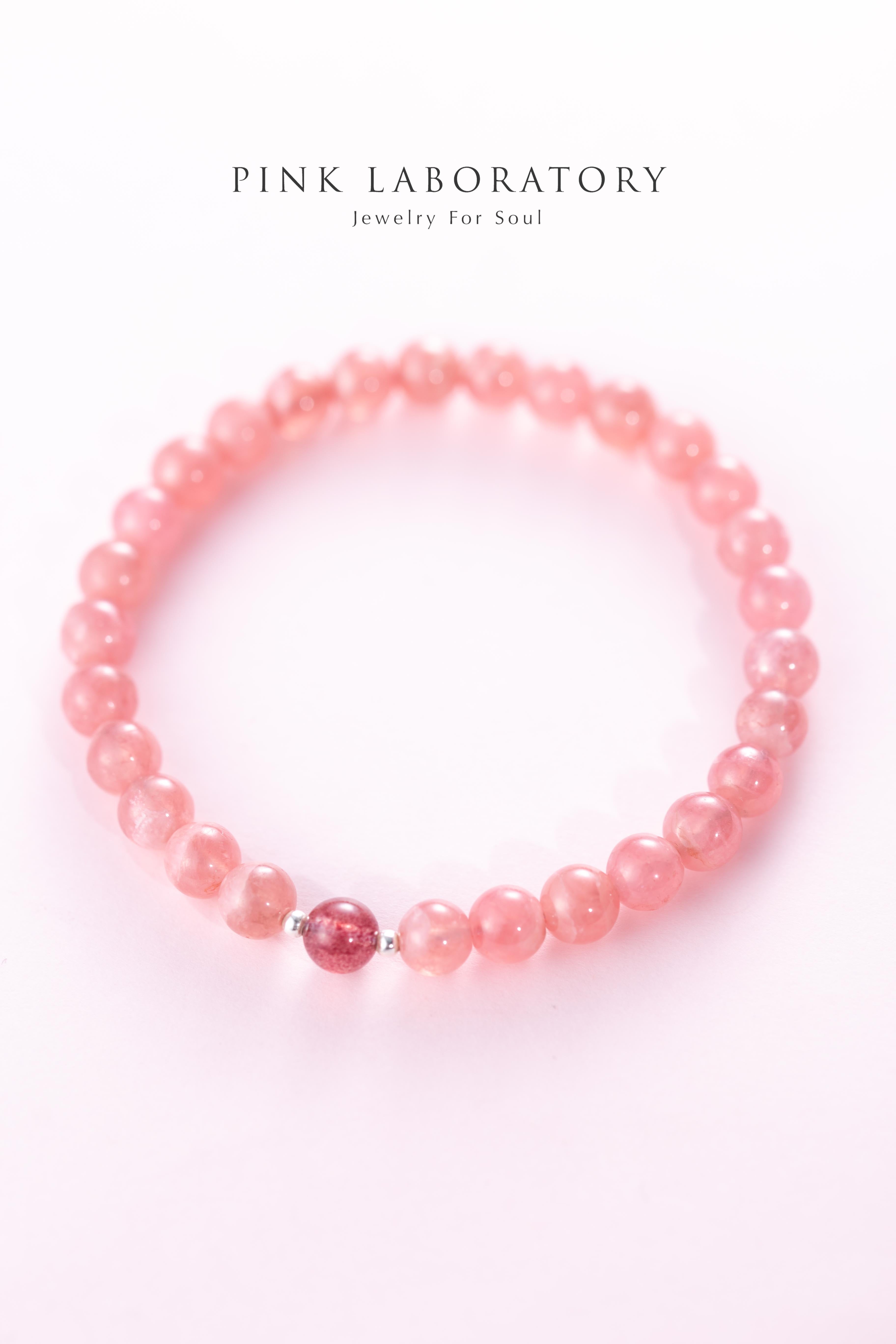 冰種紅紋石草莓晶925純銀手鍊