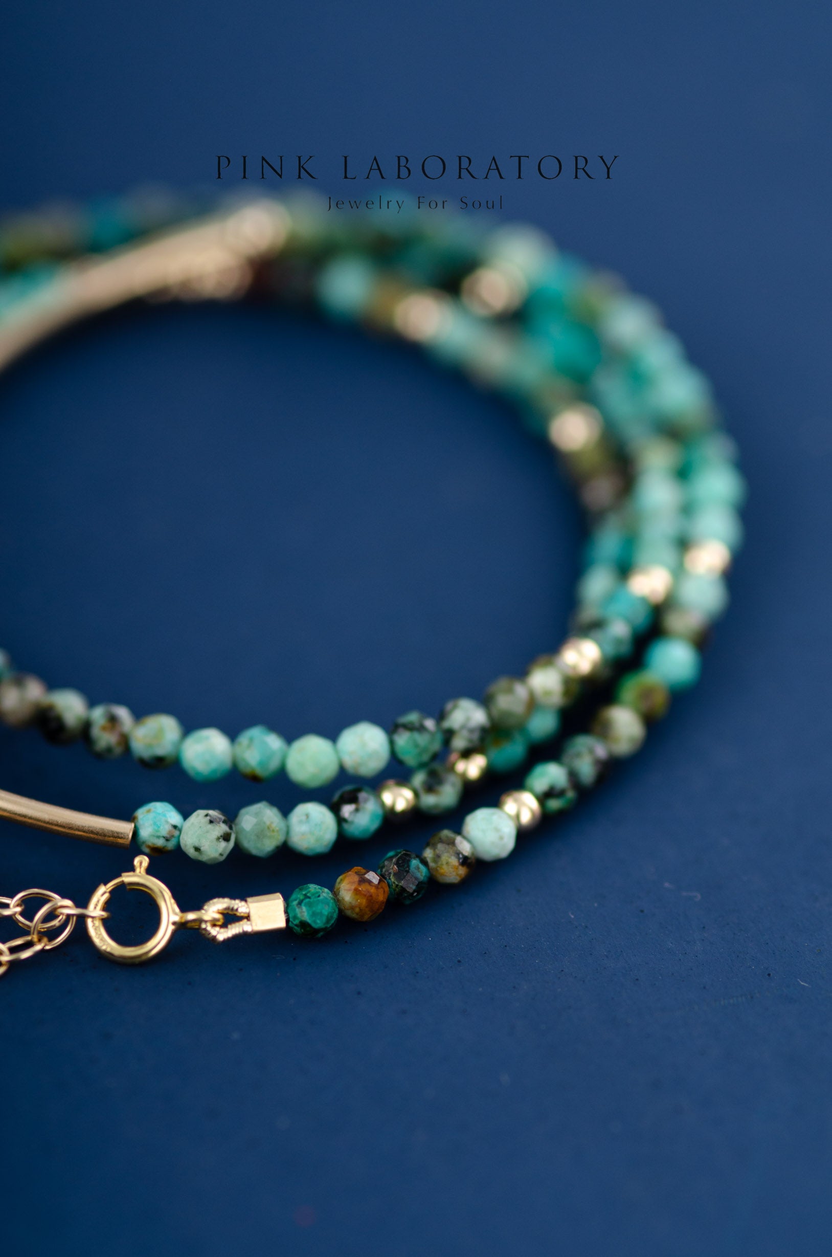 非洲綠松石極細14KGF手鍊