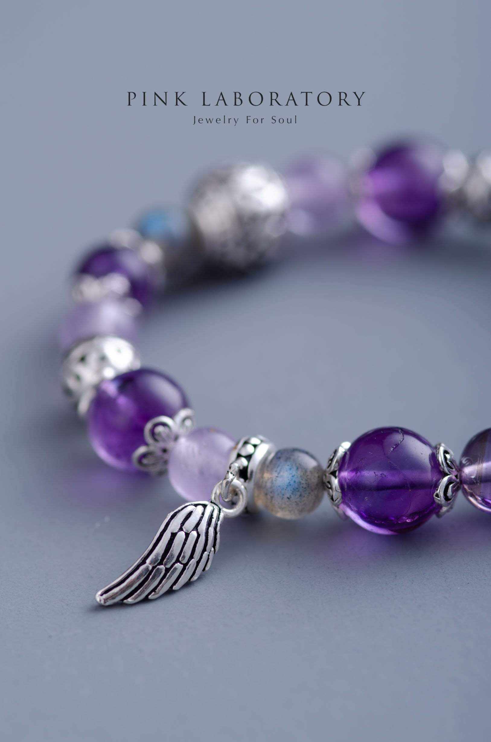 紫水晶 10mm手鍊 | 925純銀 - Pink Laboratory