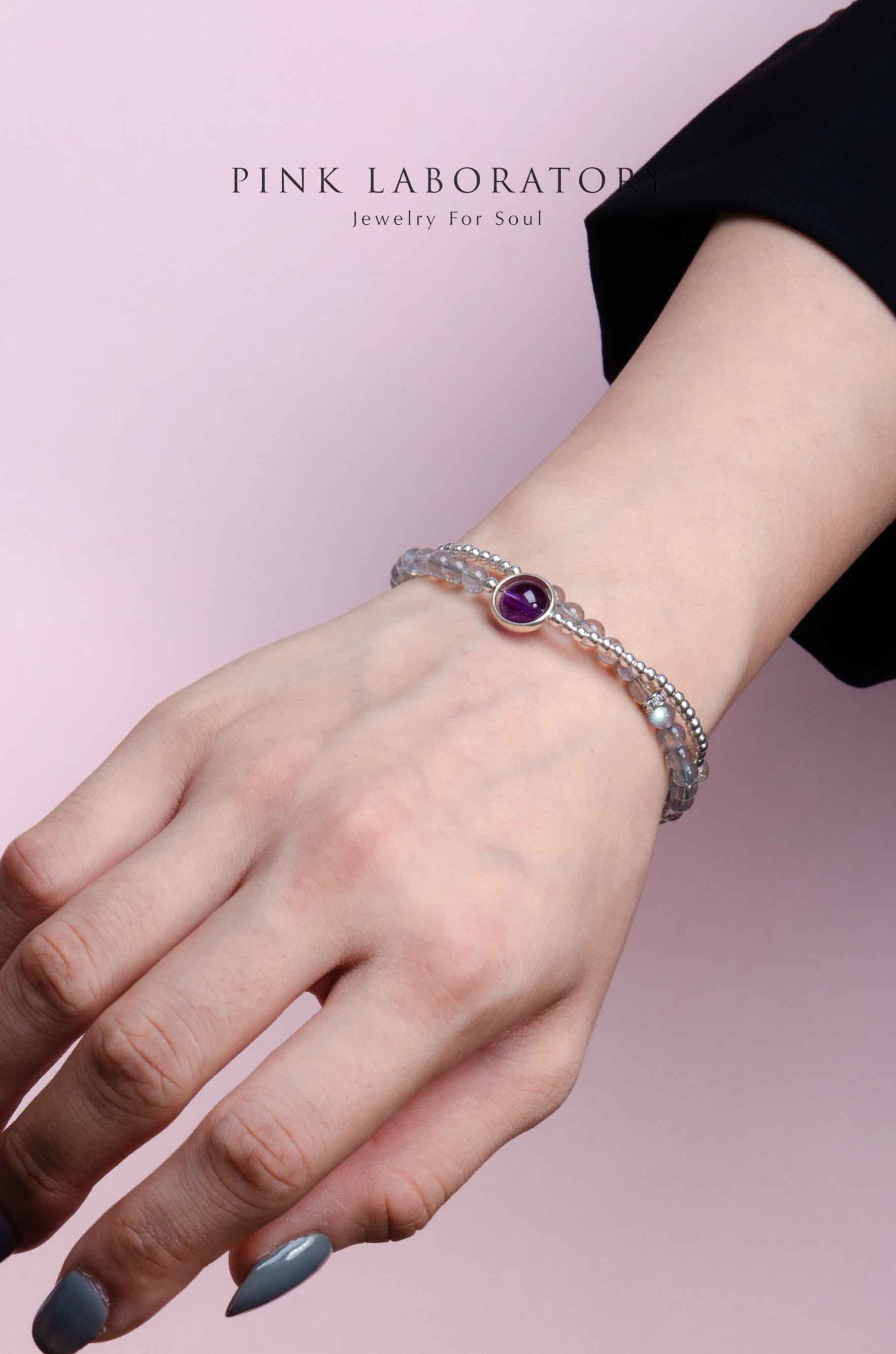 夜色 | 紫水晶拉長石雙圈手鍊