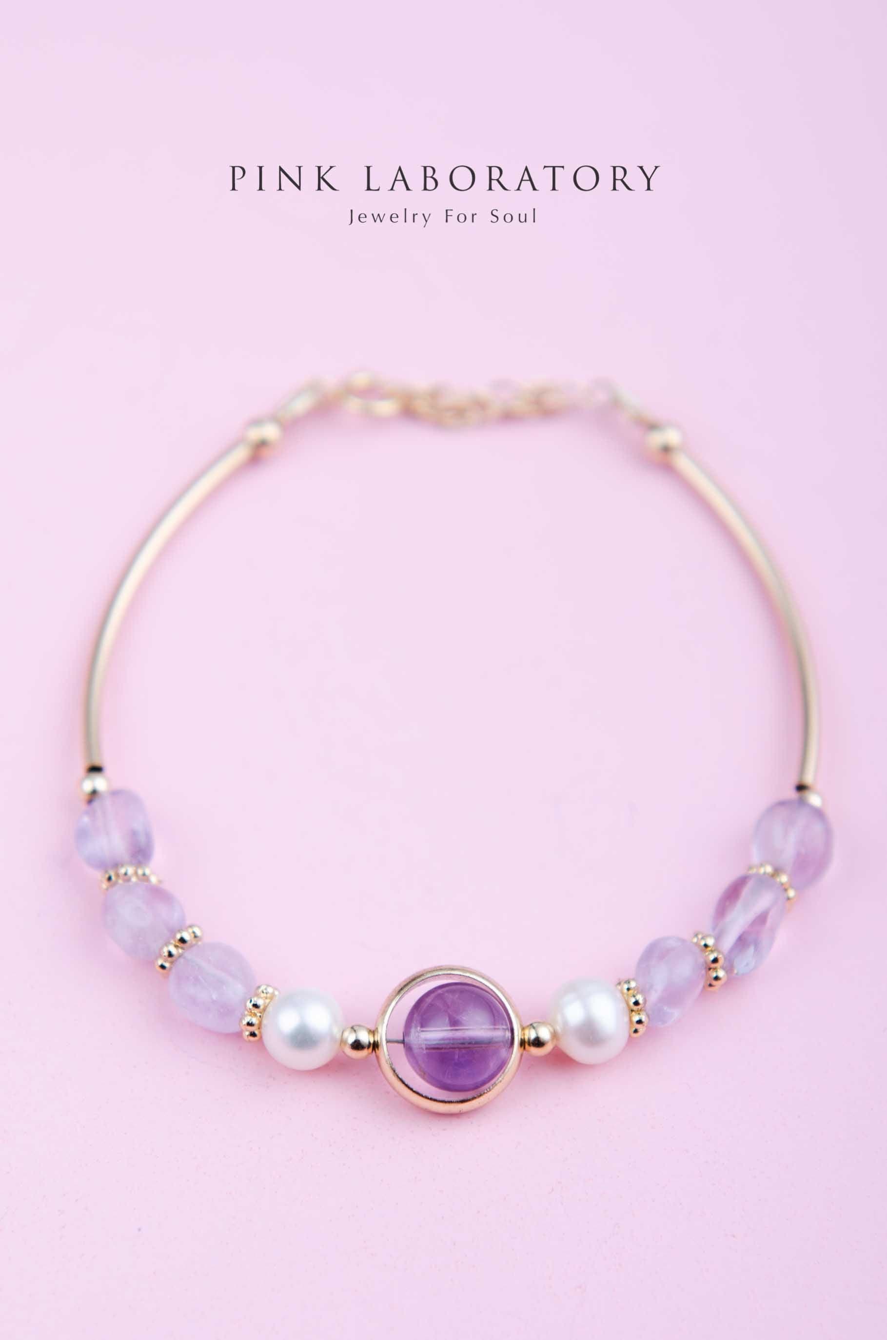 薰衣草紫水晶手鍊 | 珍珠 | 不規則 - Pink Laboratory