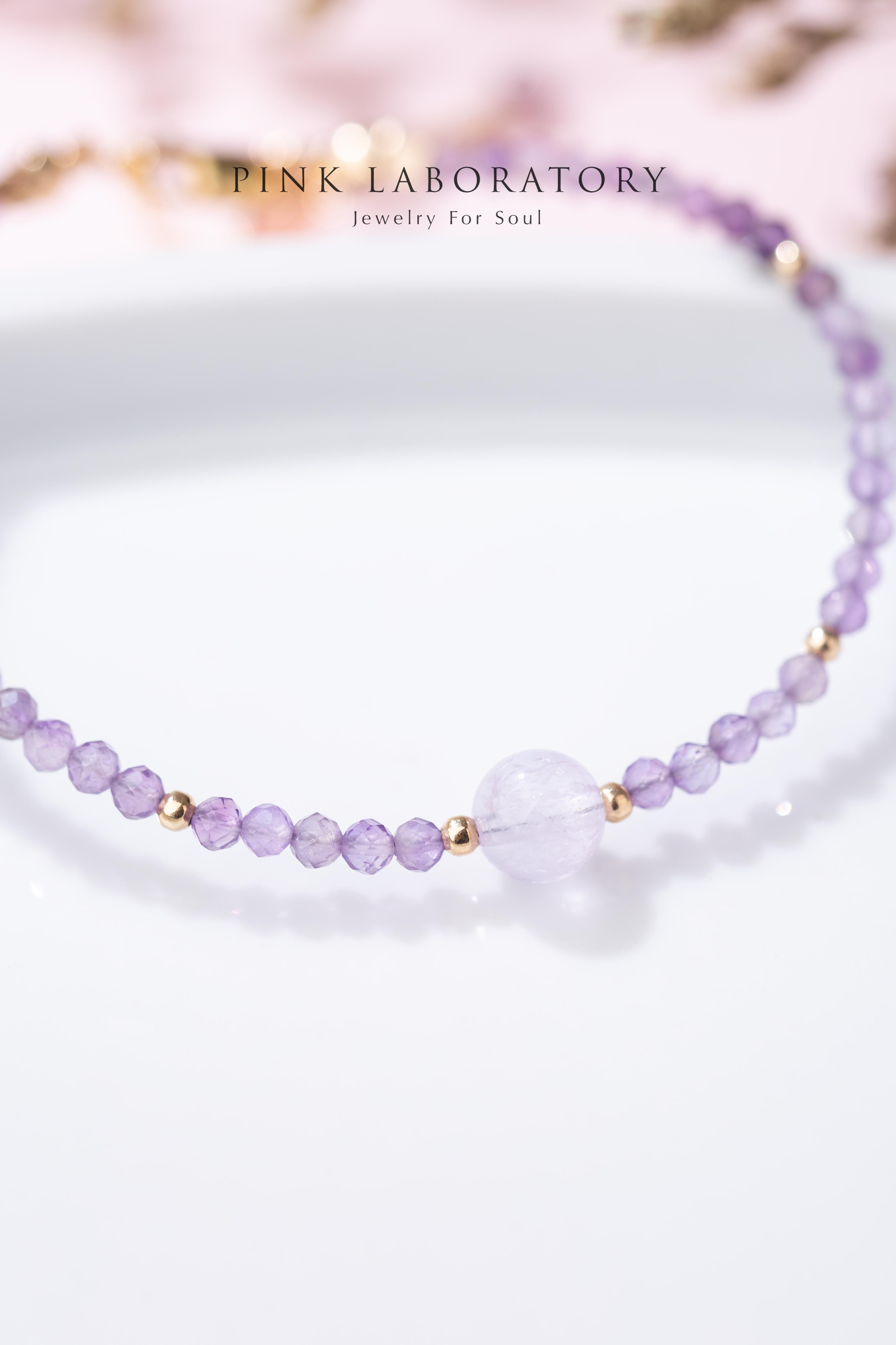 薰衣草紫水晶14KGF極細手鍊