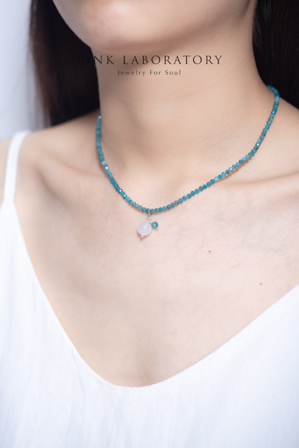 磷灰石月亮石925純銀項鍊