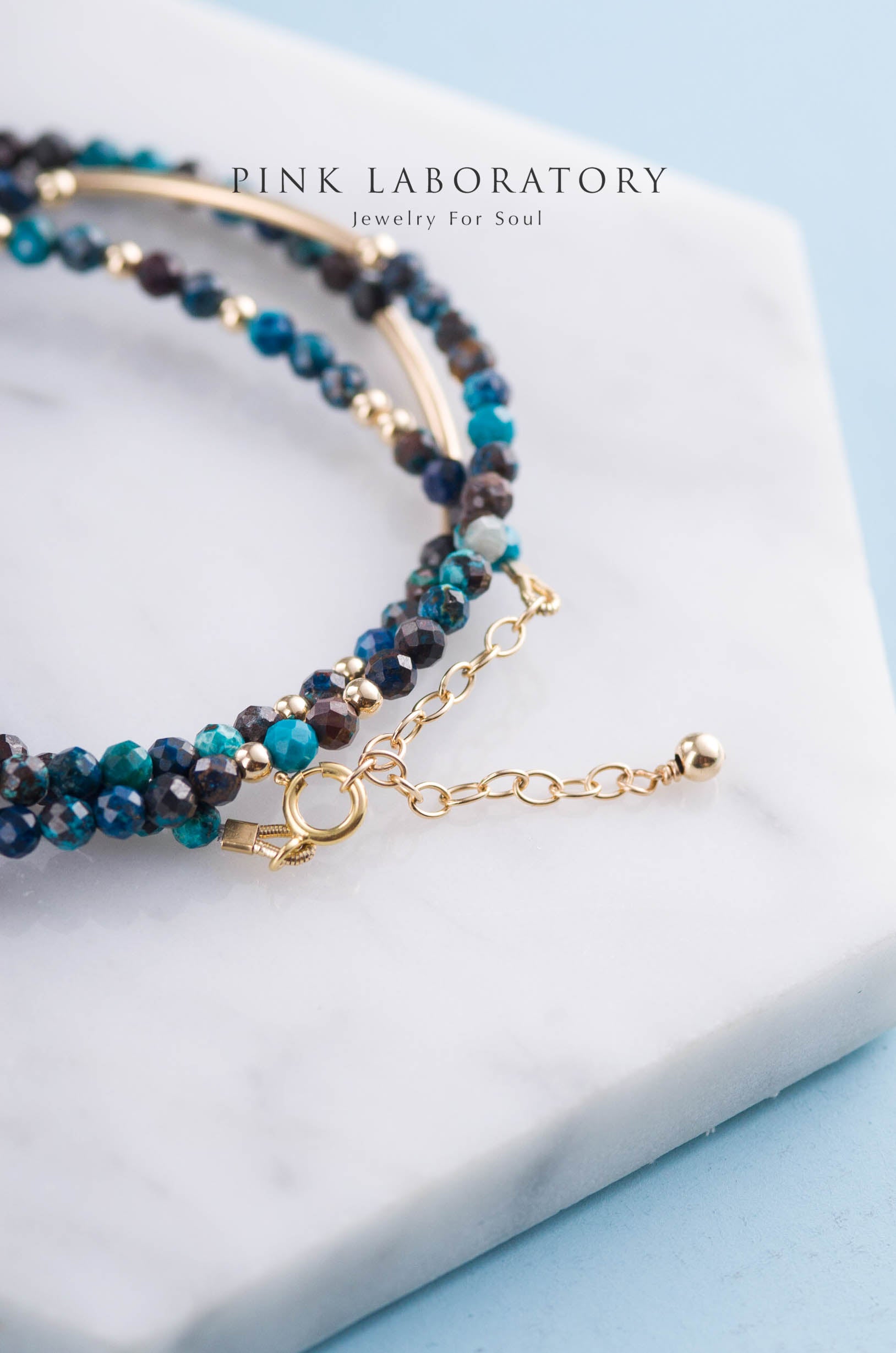 鳳凰石極細手鍊 | 三圈 | 3mm | 14K包金