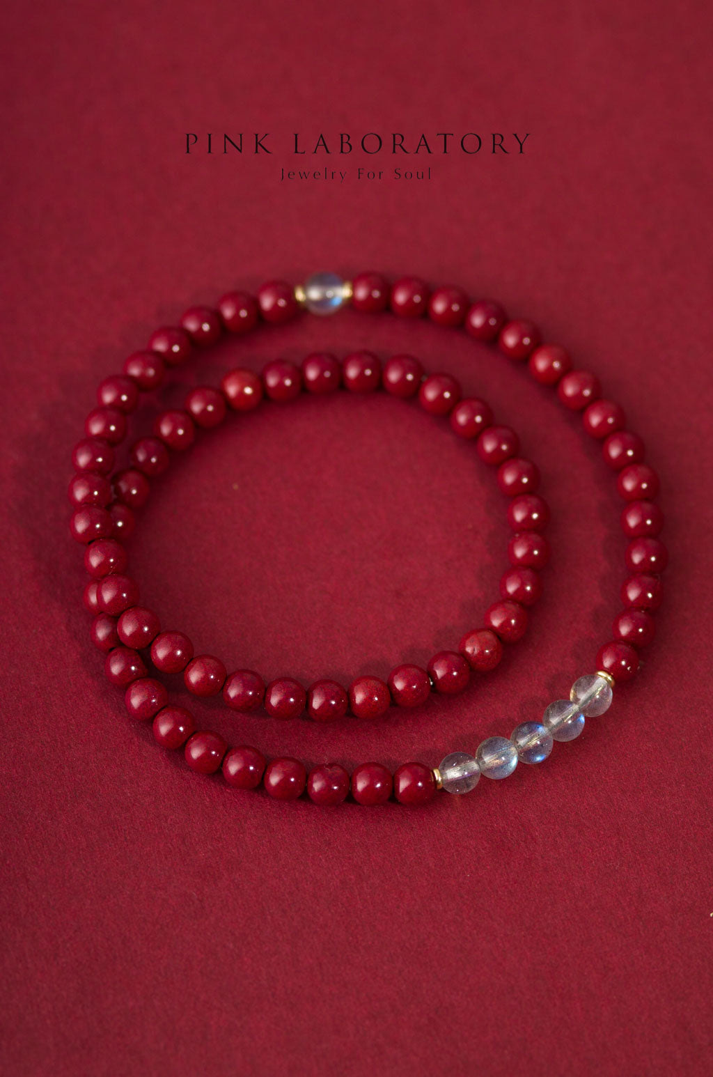 紫金砂硃砂 4mm雙圈手鏈 | 拉長石