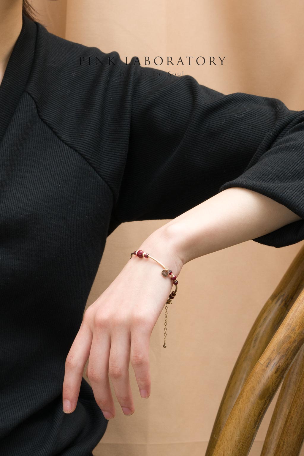 硃砂紫金砂4mm手鍊 | 石榴石14KGF手環