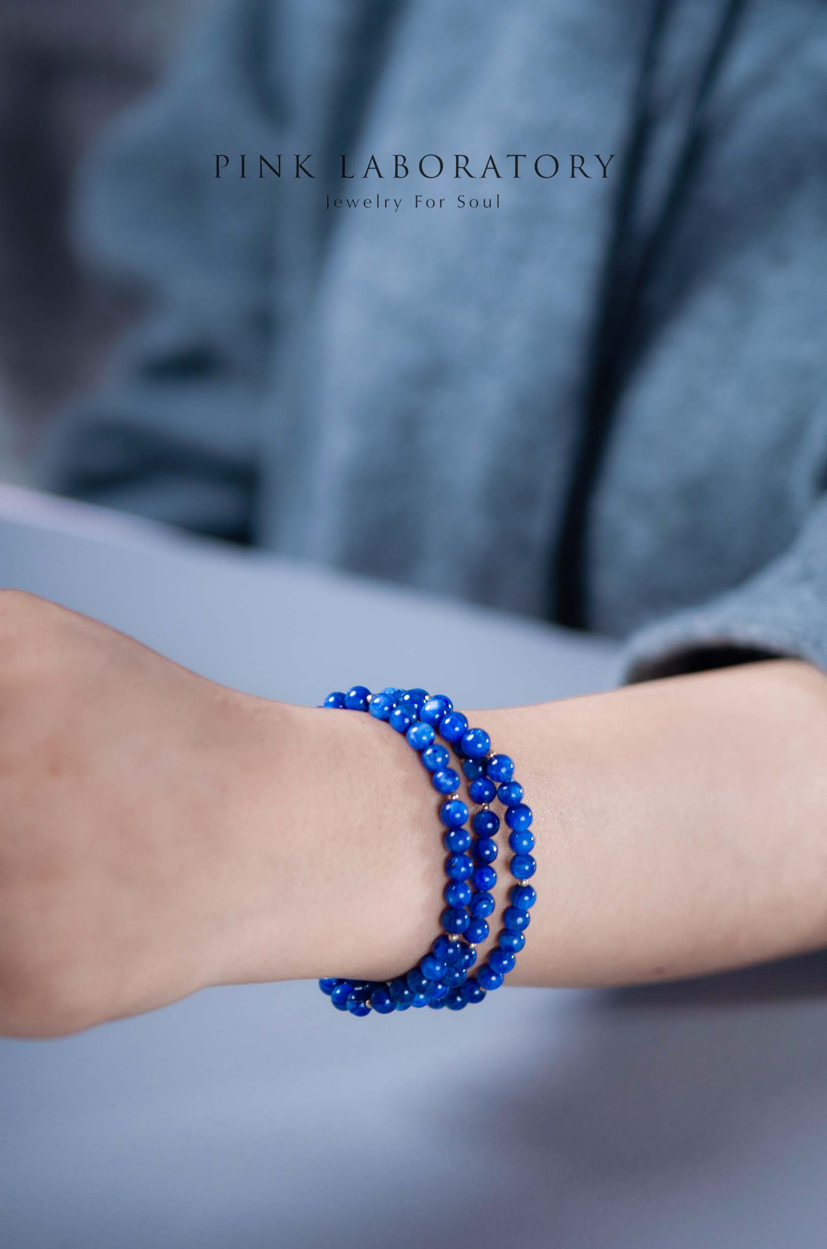 藍晶石手鍊 | 三圈 | 6mm | 14K包金