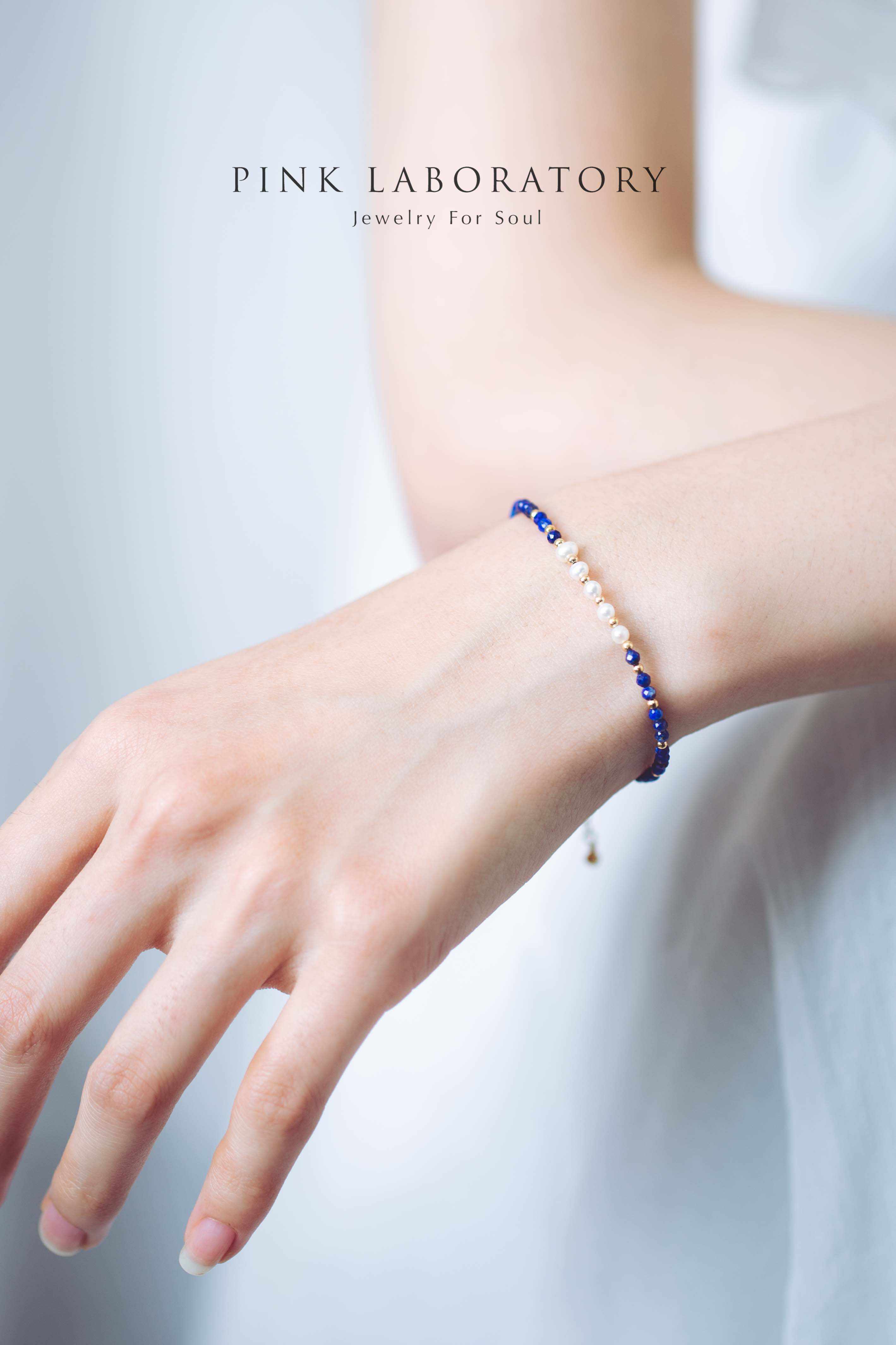 青金石珍珠14K包金手鍊