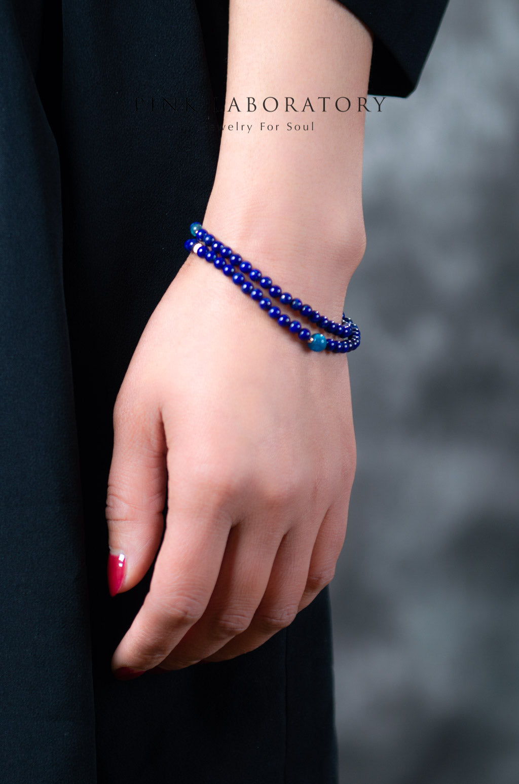 青金石磷灰石手鍊 | 兩圈 | 4mm | 14K包金