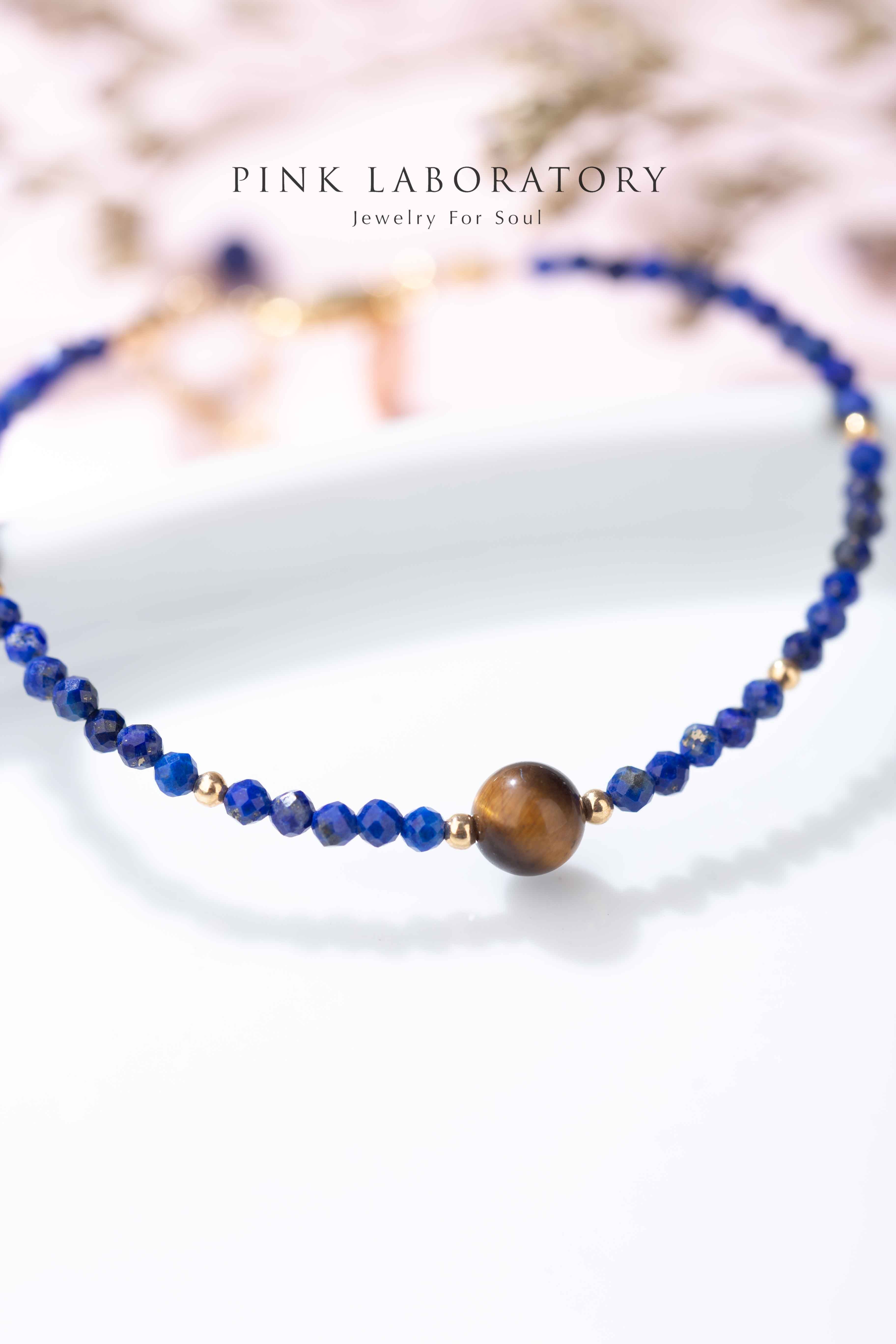 青金石虎眼石14KGF極細手鍊