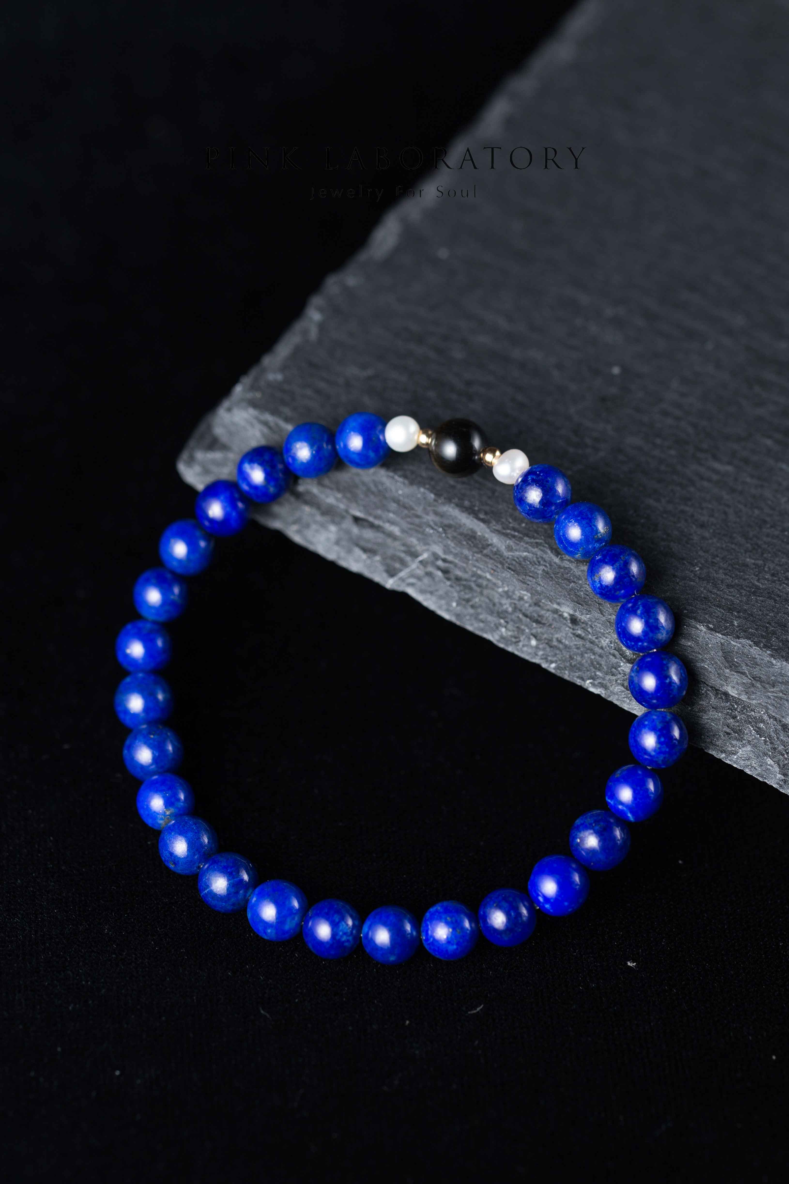 青金石黑曜石14KGF手鍊