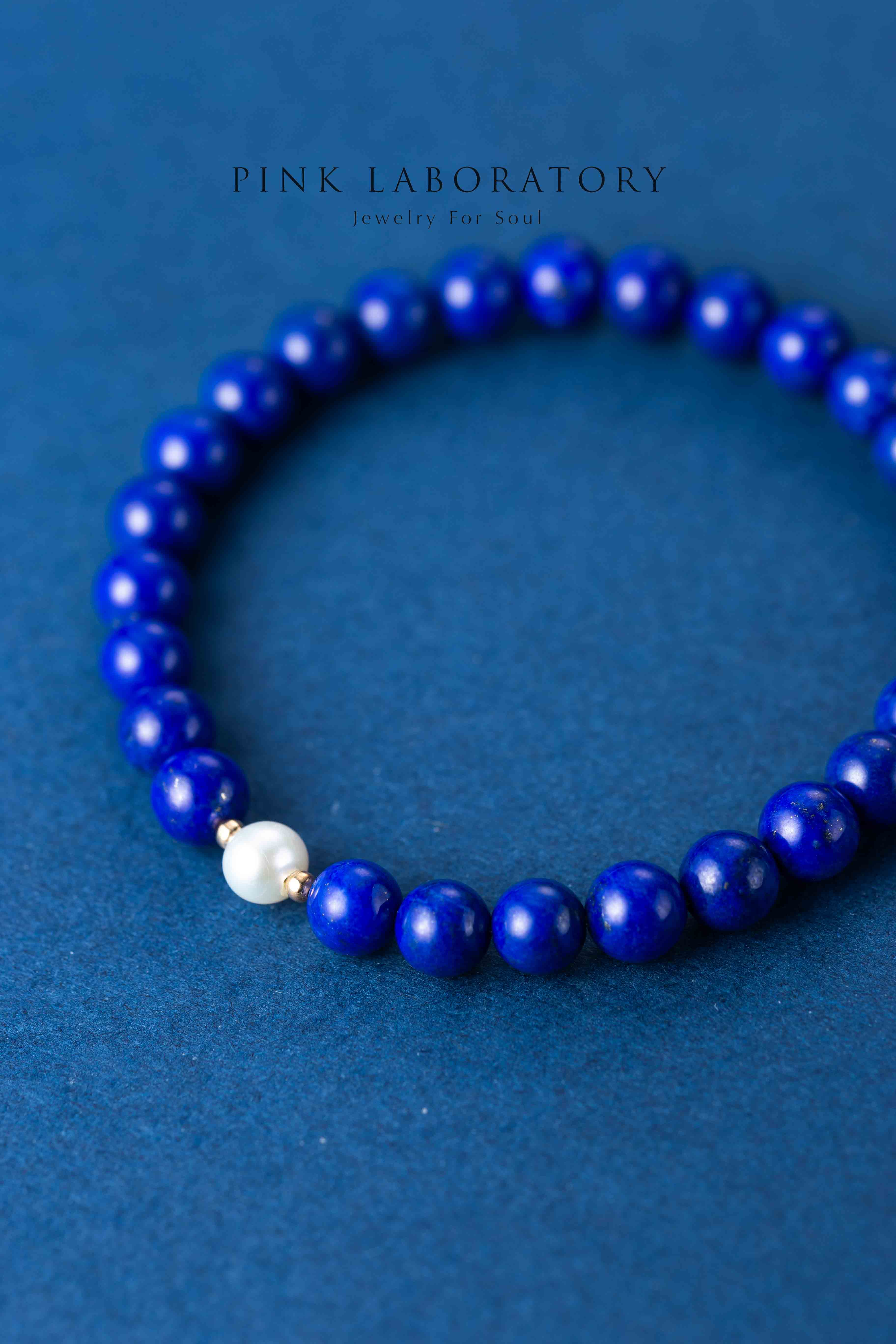 青金石天然淡水珍珠14KGF手鍊