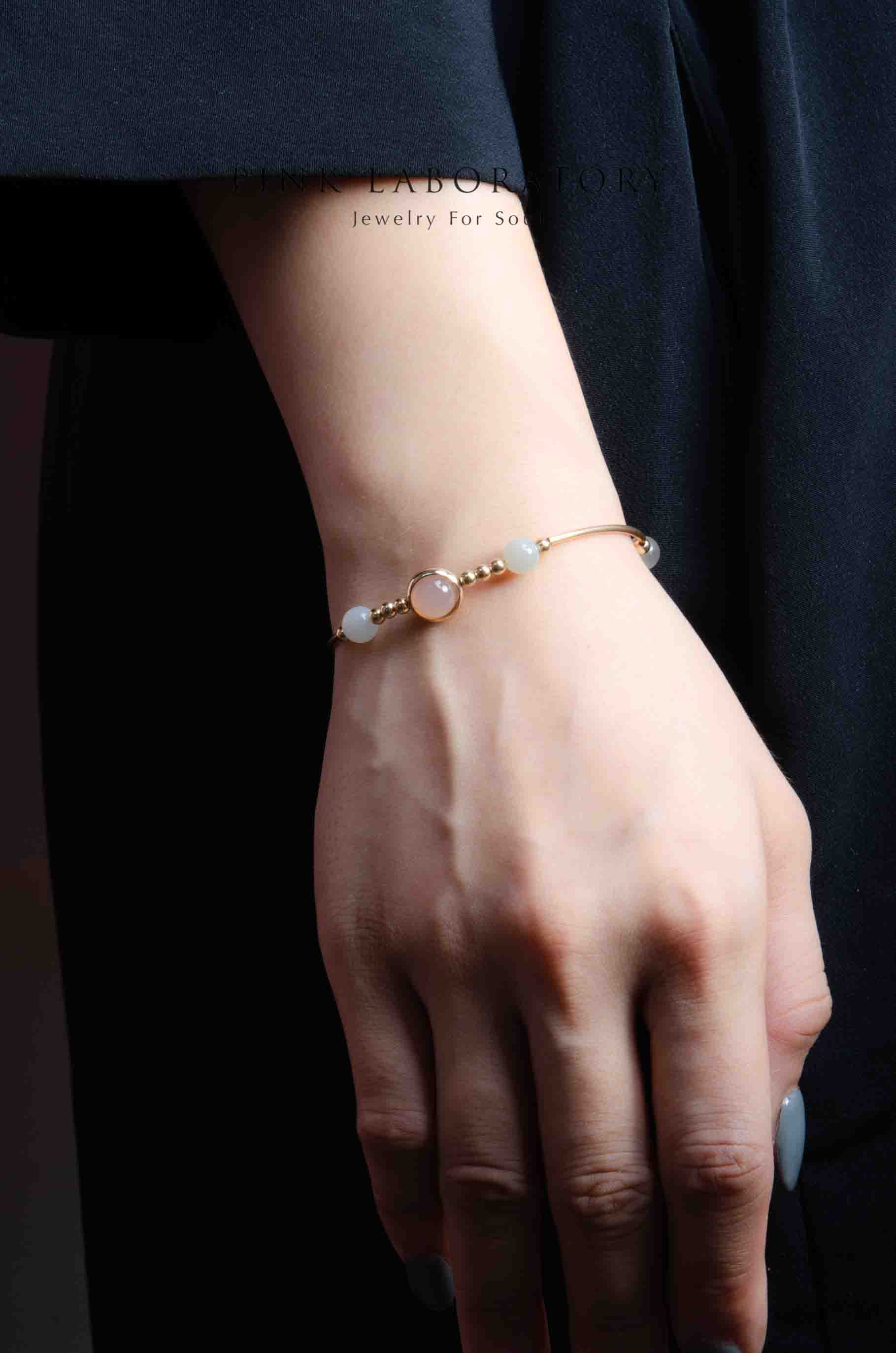 彩月光石14KGF手鍊