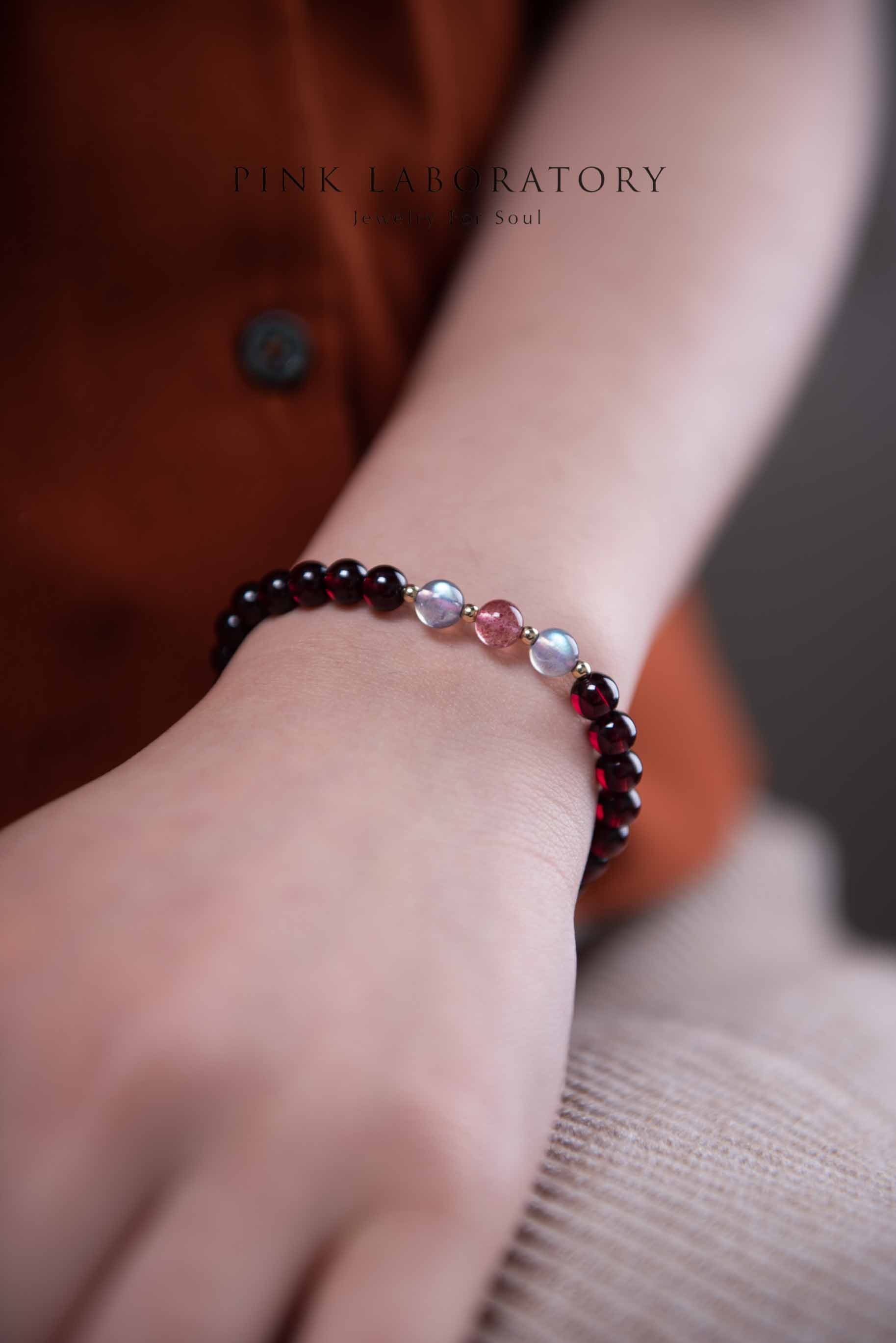 石榴石手鏈 | 草莓晶 | 拉長石 | 14KGF |