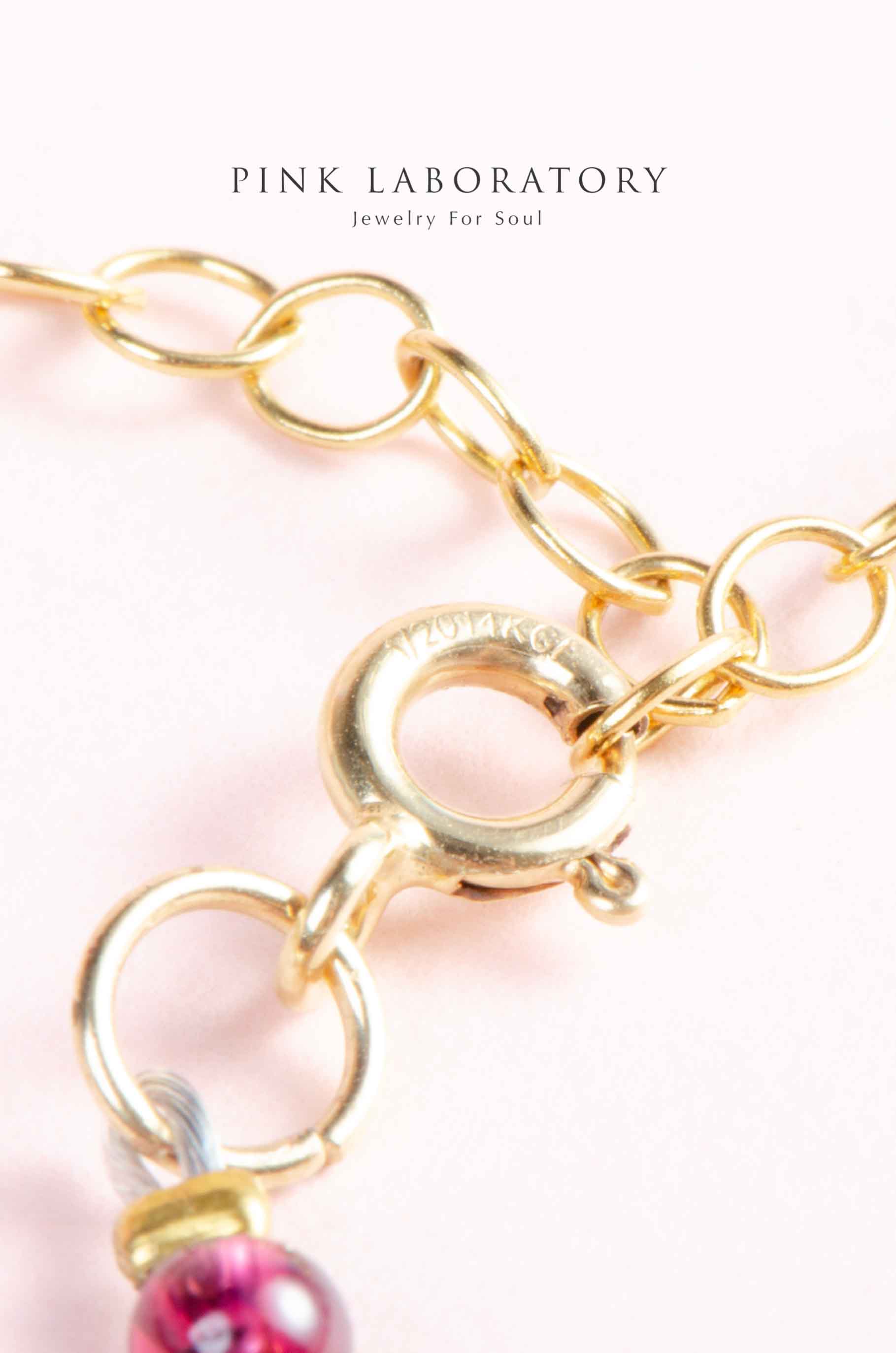 紫牙烏石榴石珍珠手鍊 | 14KGF |