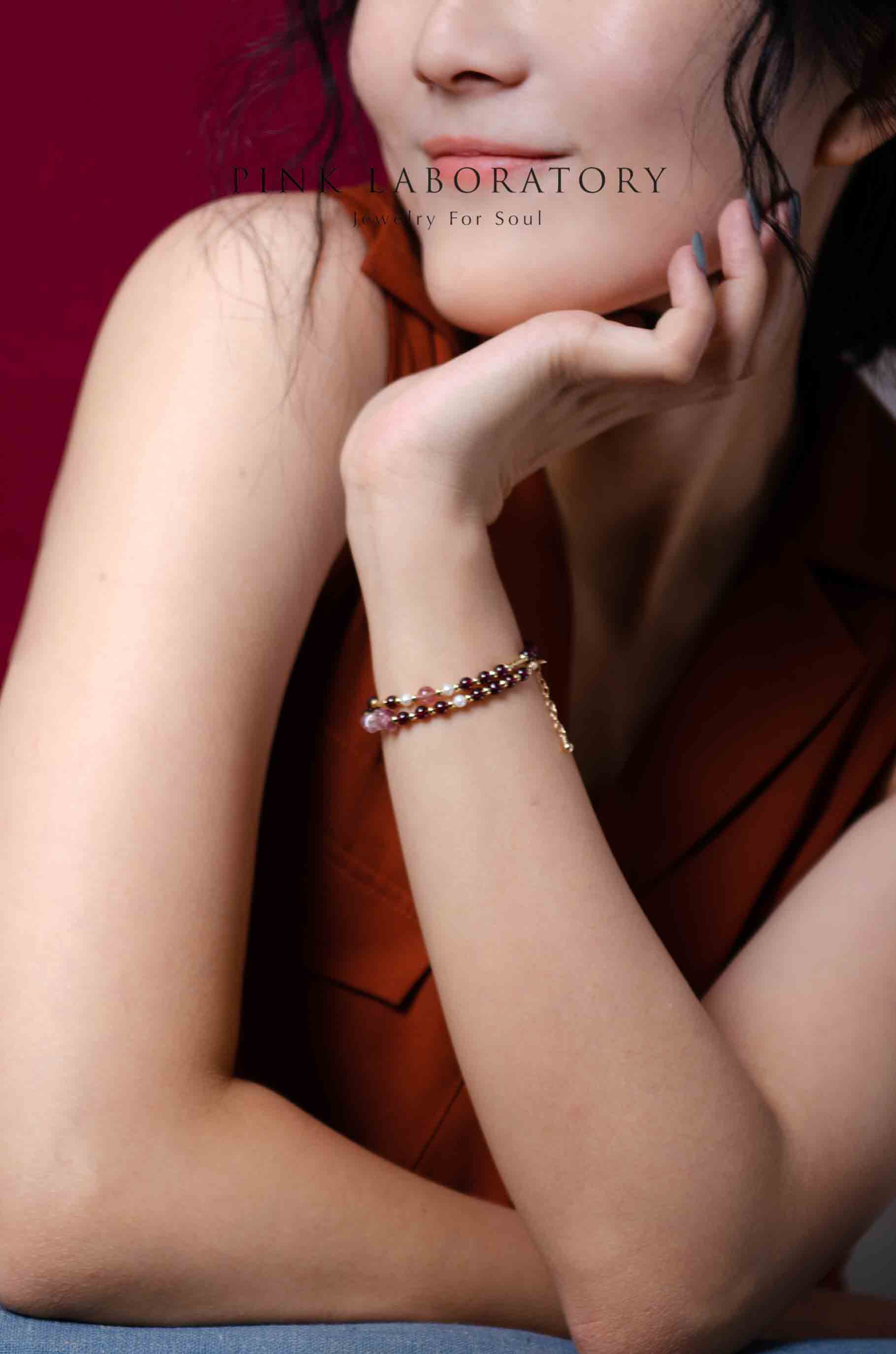 石榴石草莓晶手鍊 | 珍珠手鏈