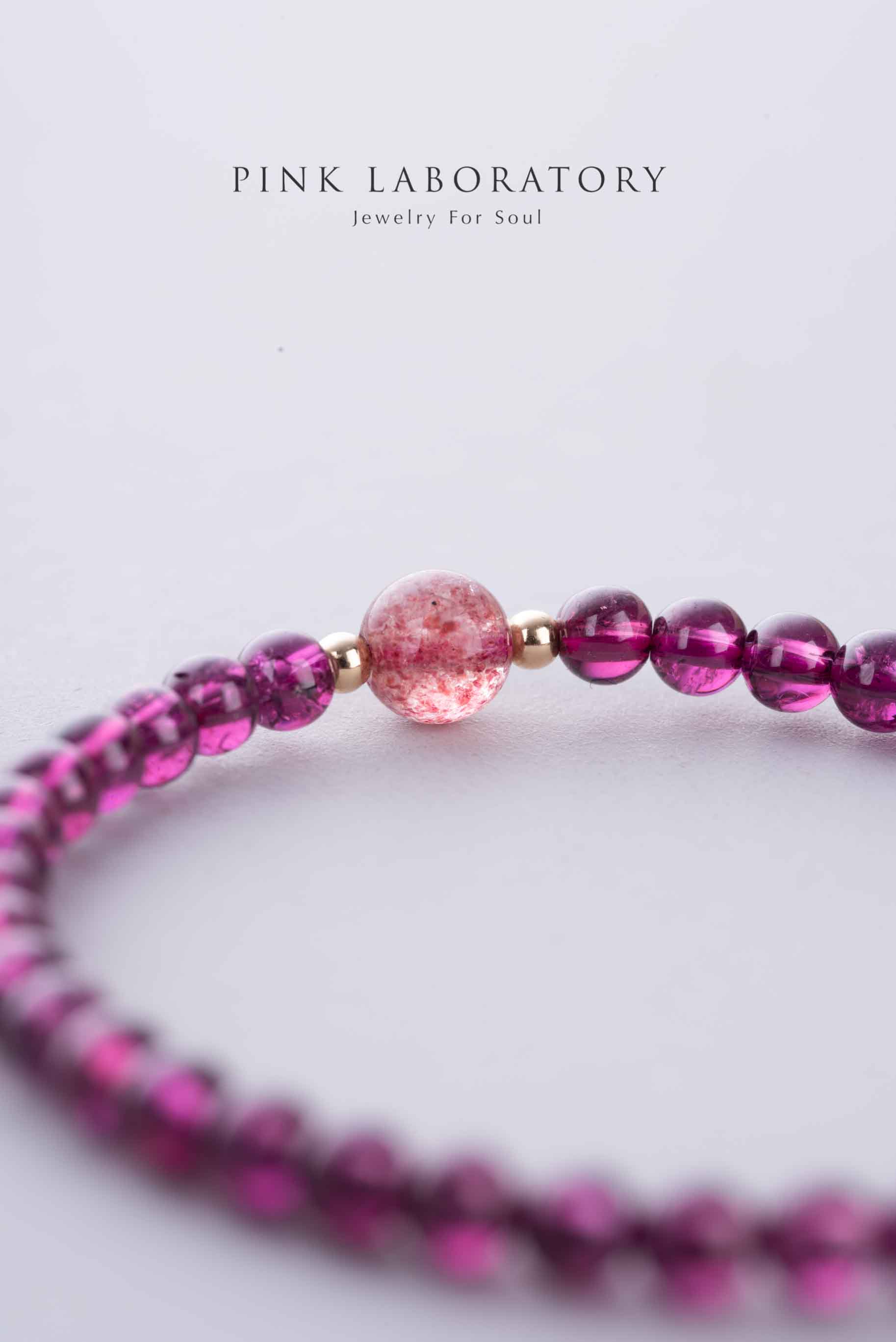 石榴石手鍊 | 紫牙烏 | 草莓晶 | 14kgf |