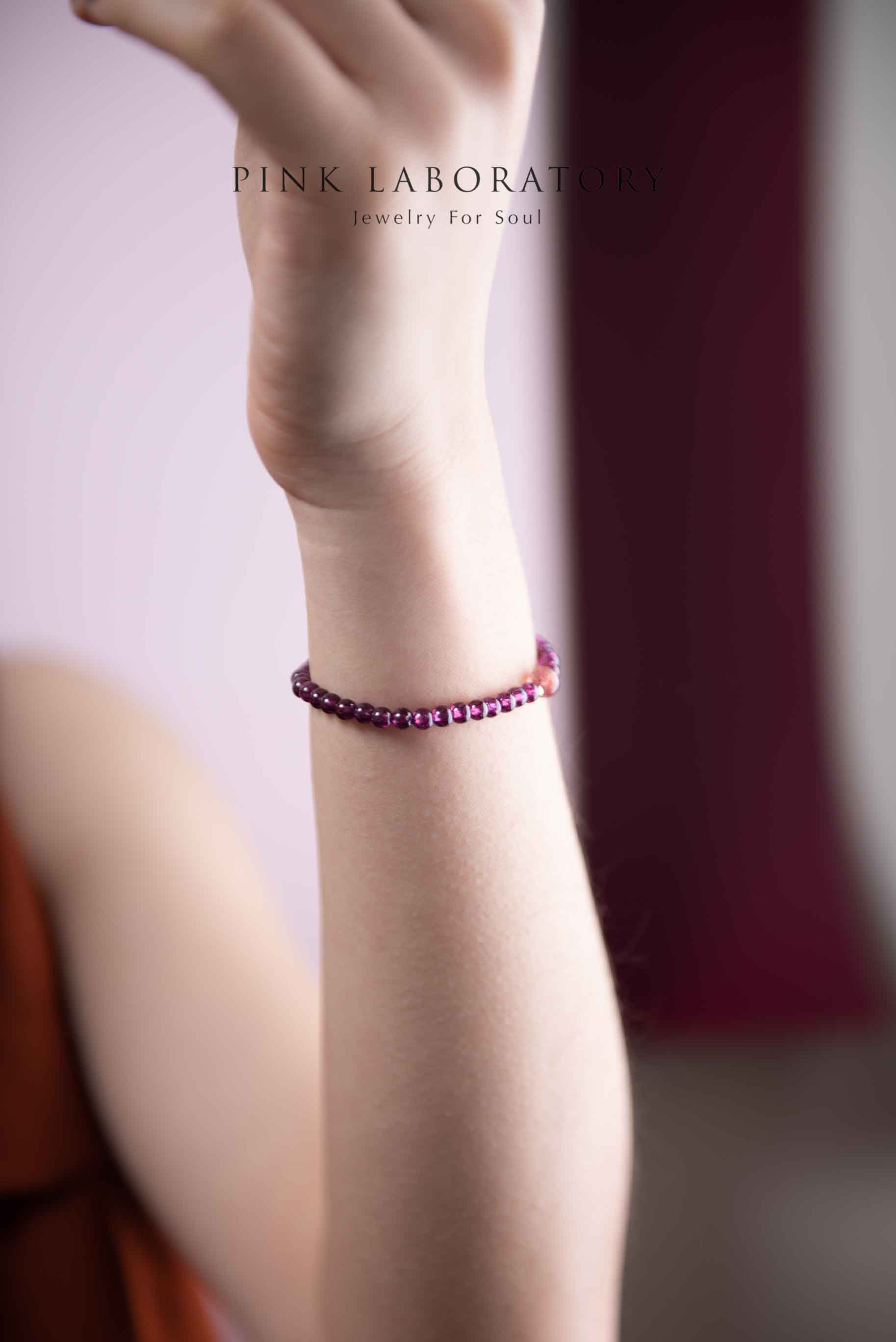 石榴石手鍊 | 紫牙烏 | 草莓晶 | 14kgf |