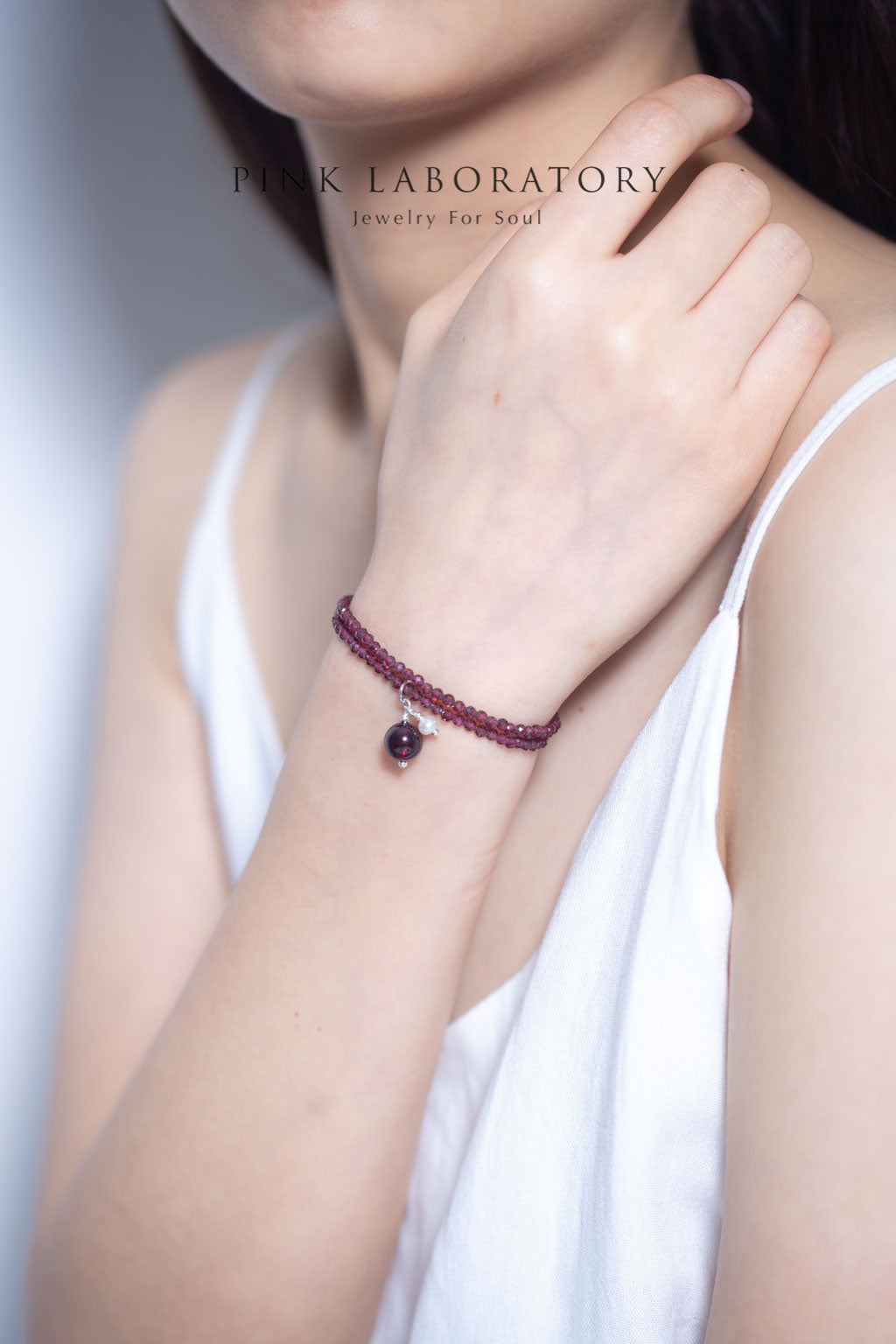 石榴石珍珠925純銀項鍊