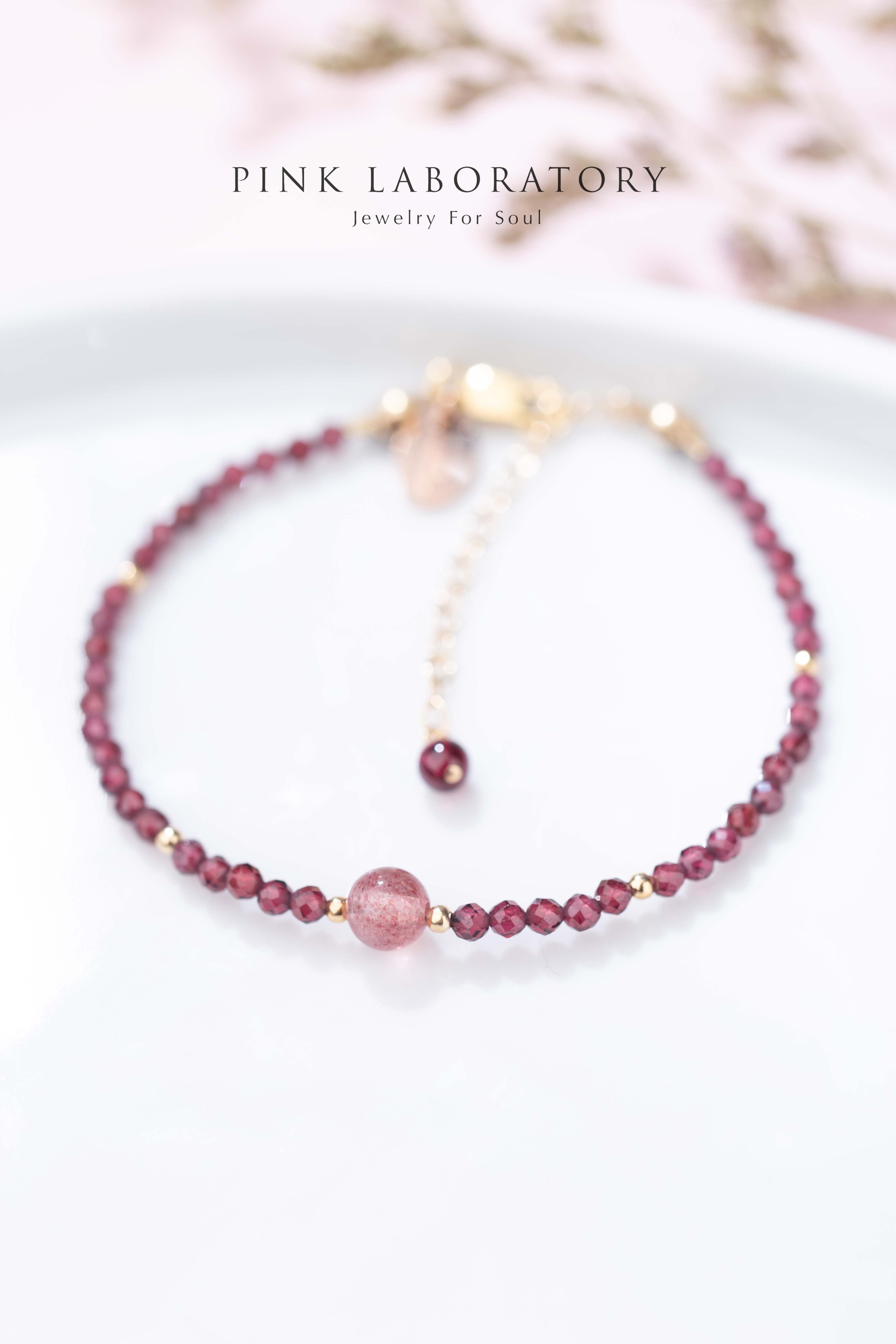 石榴石草莓晶14KGF手鍊