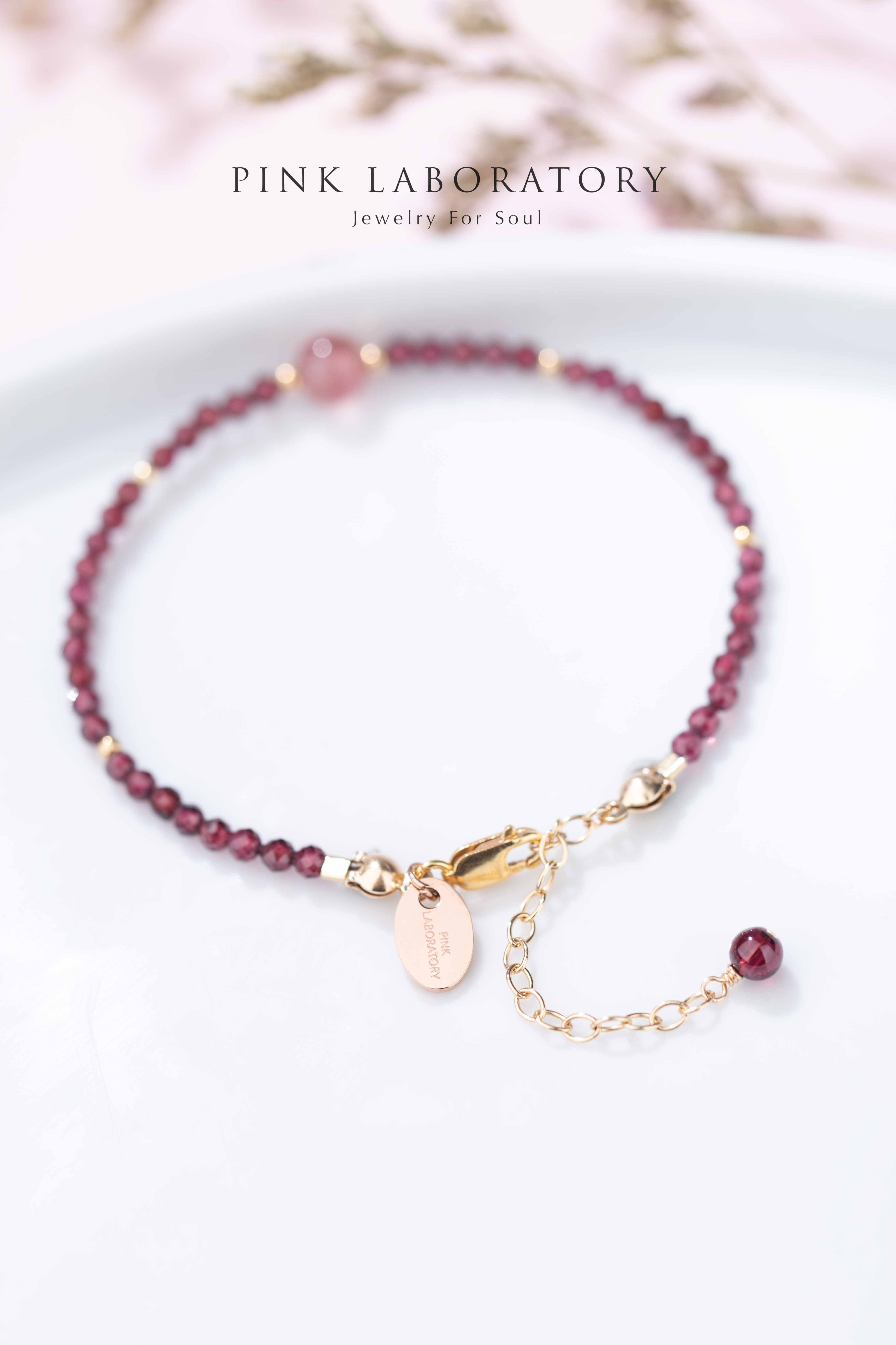 石榴石草莓晶14KGF手鍊