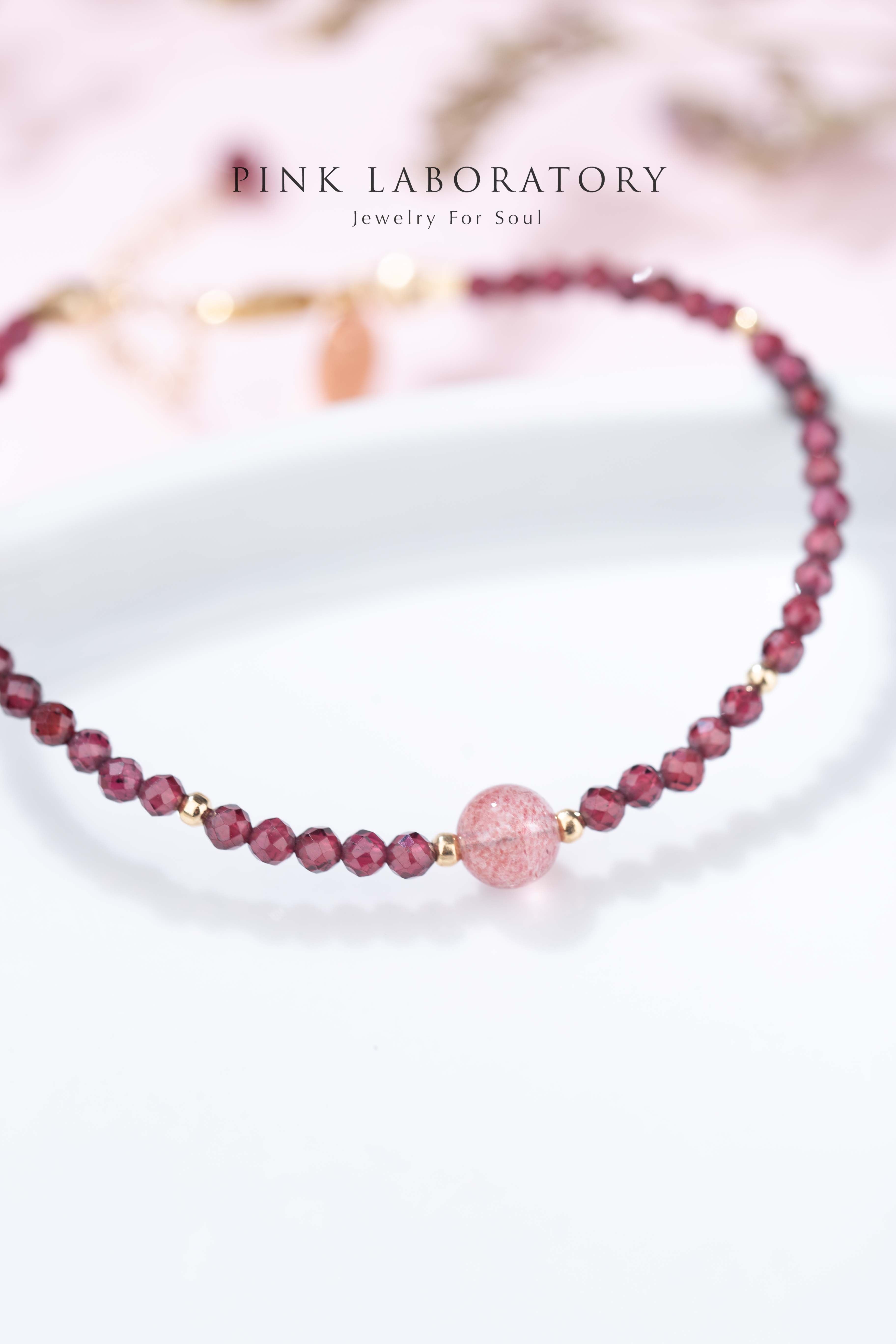 石榴石草莓晶14KGF手鍊