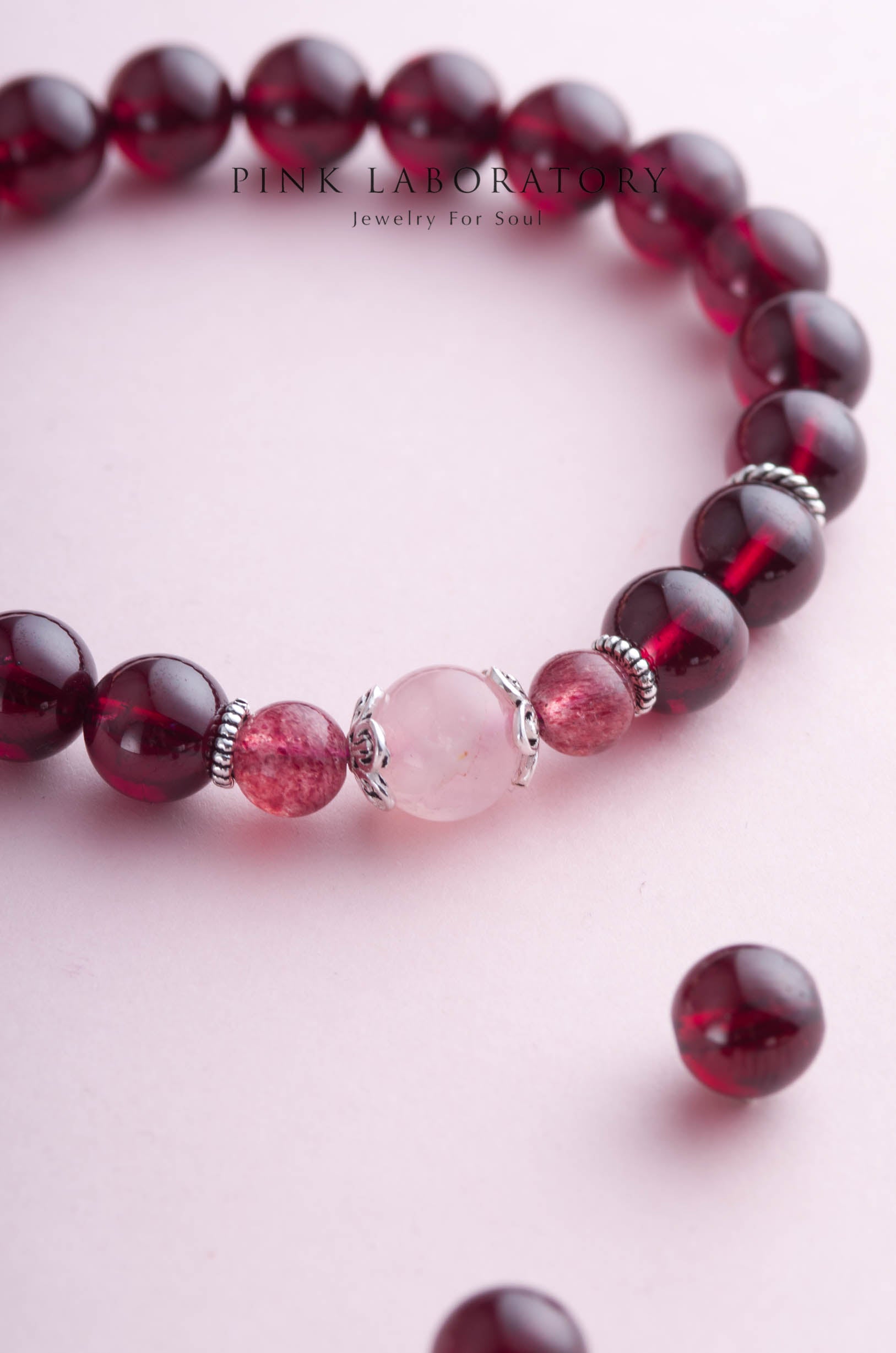 石榴石8mm手鍊 | 925純銀 |