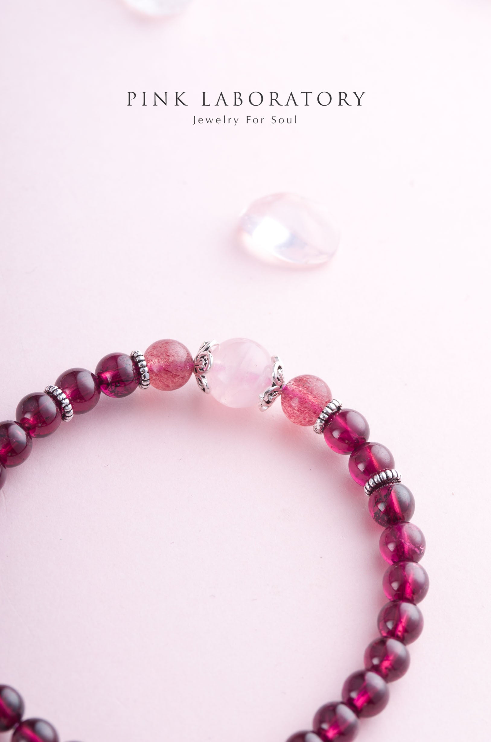 紫牙烏石榴石6mm手鍊 | 粉水晶 | 925純銀 |