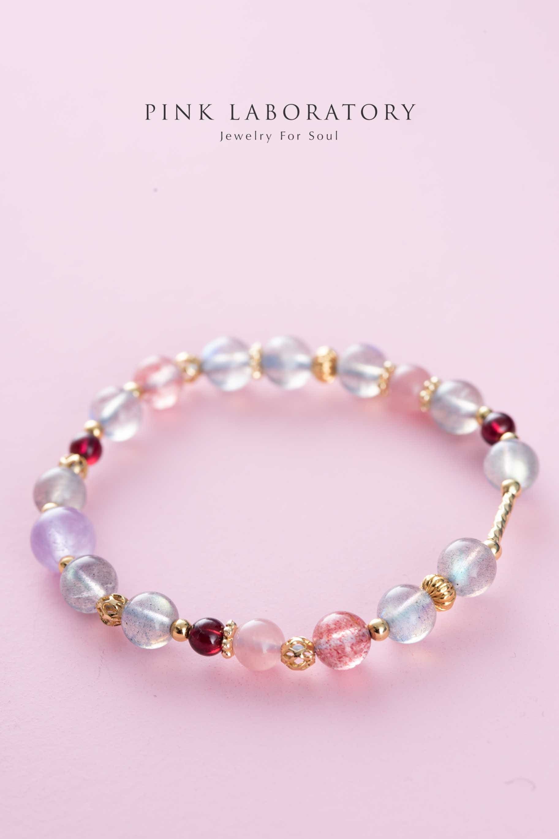 拉長石粉水晶手鍊 - Pink Laboratory