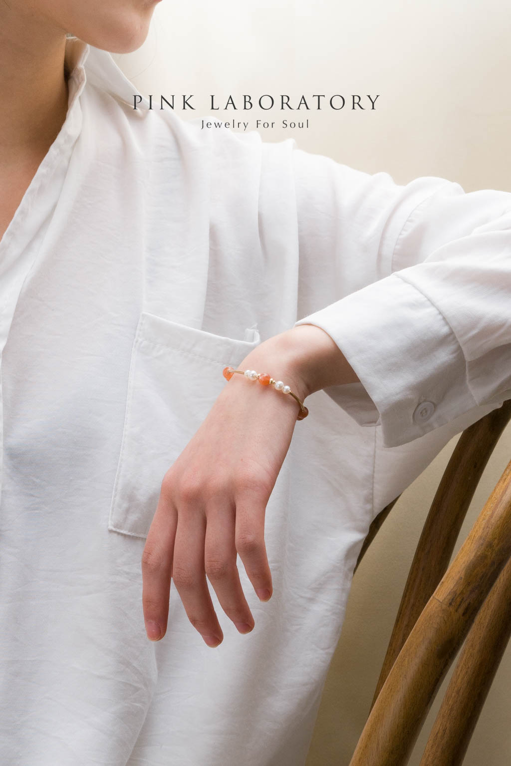 太陽石天然淡水珍珠手鍊 | 14K包金手環