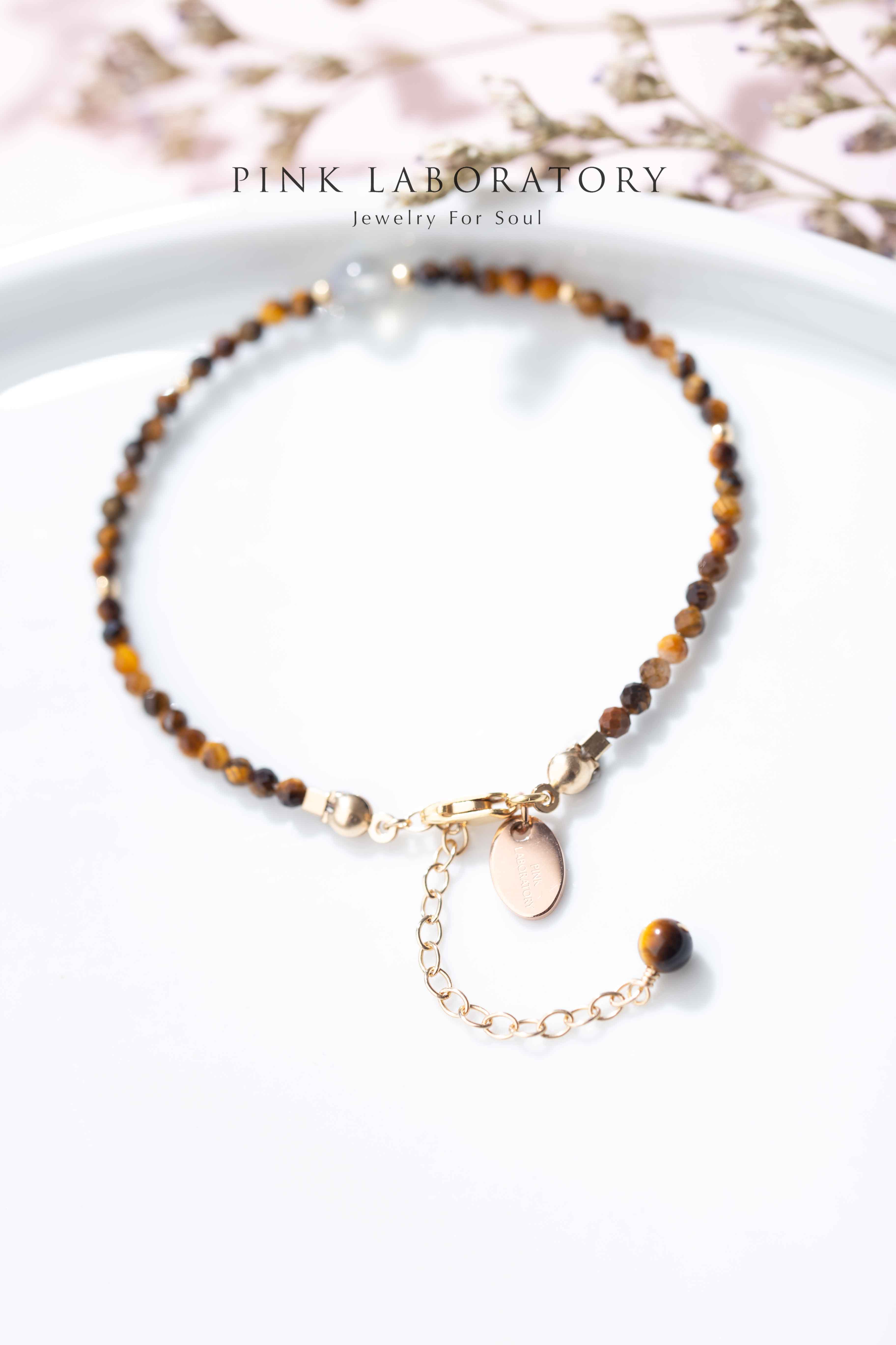 虎眼石拉長石14KGF手鍊