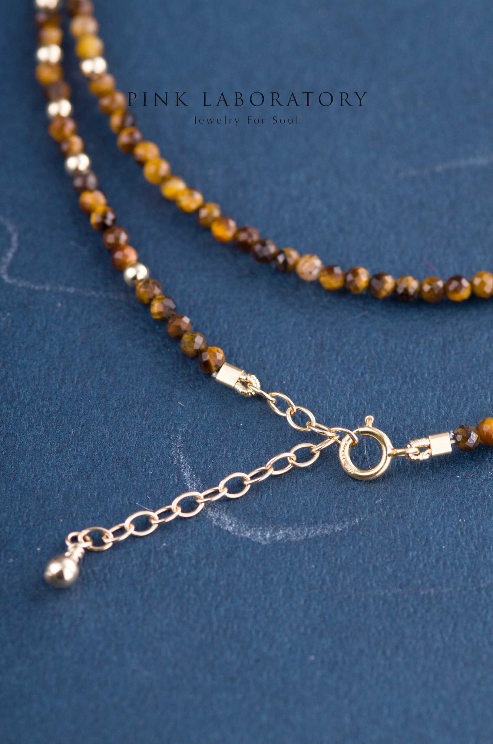 虎眼石極細手鍊 | 三圈 | 3mm | 14K包金