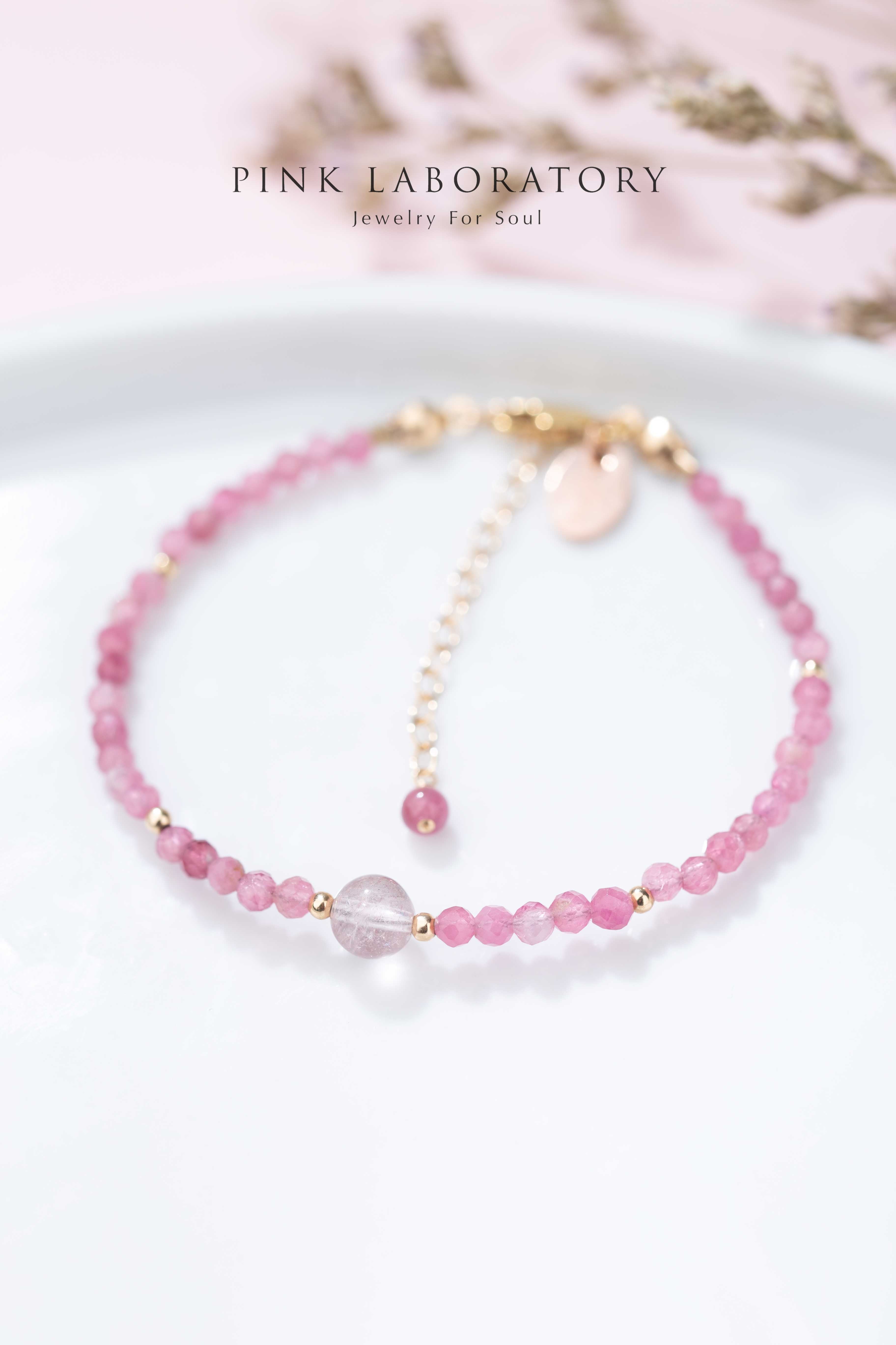 粉紅碧璽粉水晶手鍊