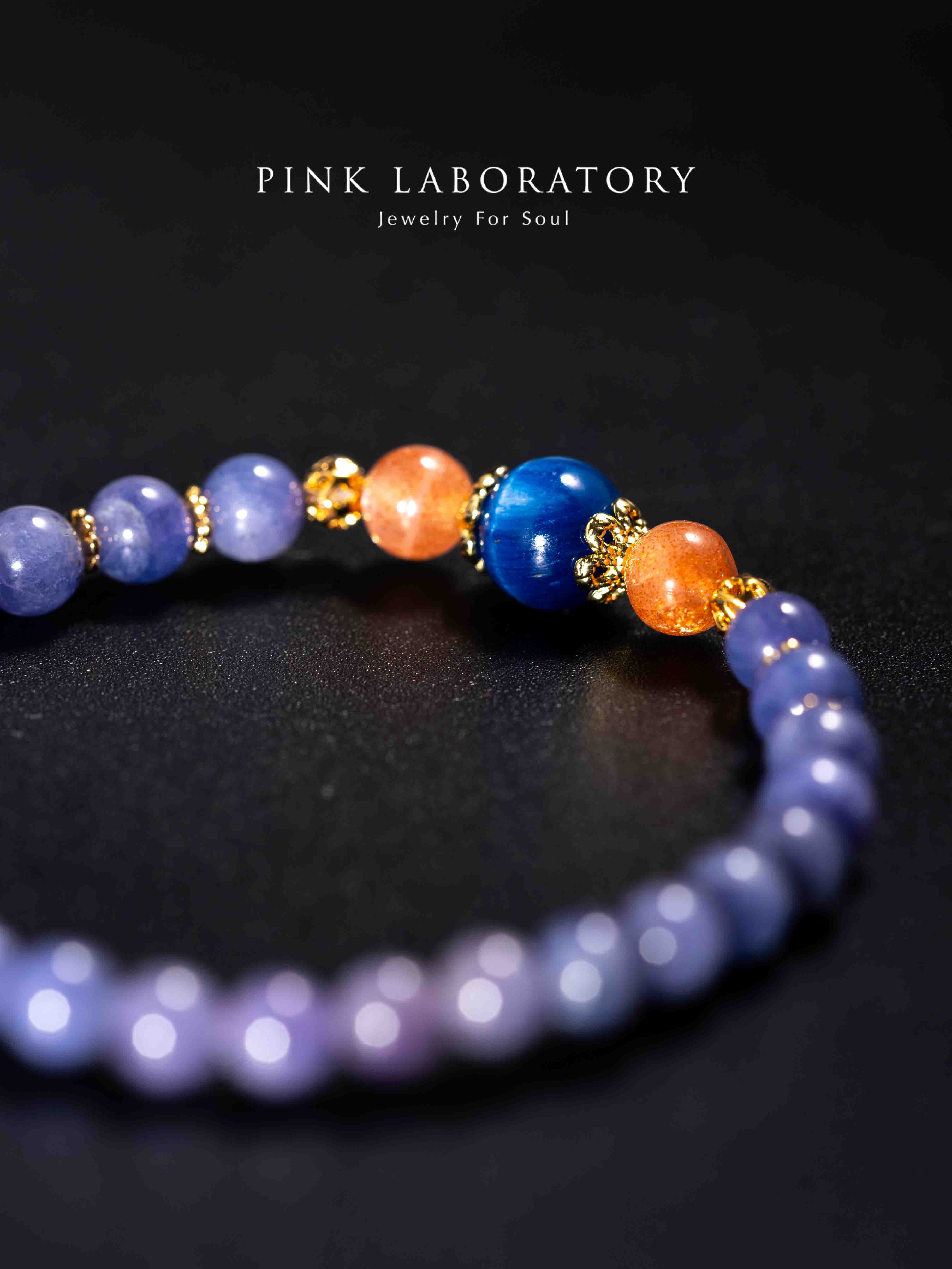 坦桑石太陽石14k鍍金手鍊