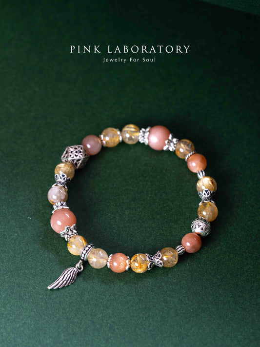 金髮晶太陽石925純銀手鍊