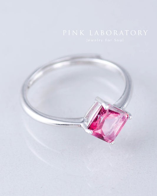 粉紅托帕石鋯石925純銀戒指