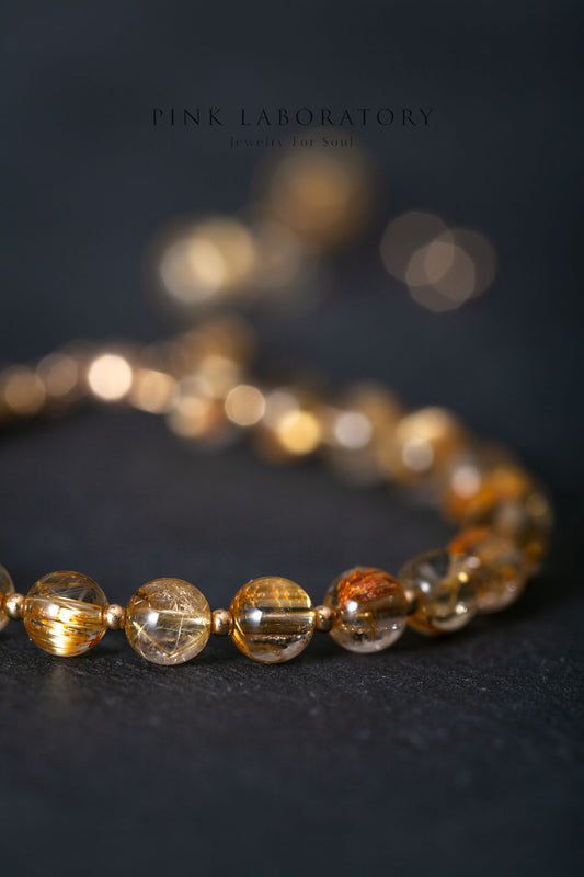 金鈦晶14KGF招財手鍊 | 超高質茂密髮絲 5A