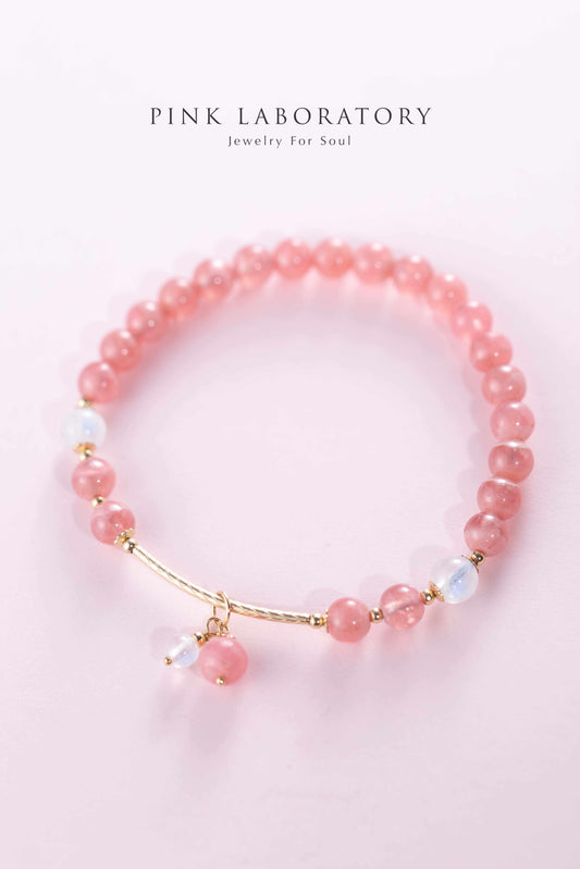 紅紋石月光石14KGF手鍊 - Pink Laboratory