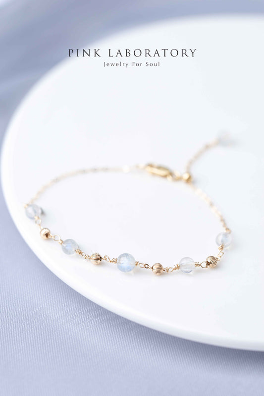 藍光月光石手鍊 | 14K包金