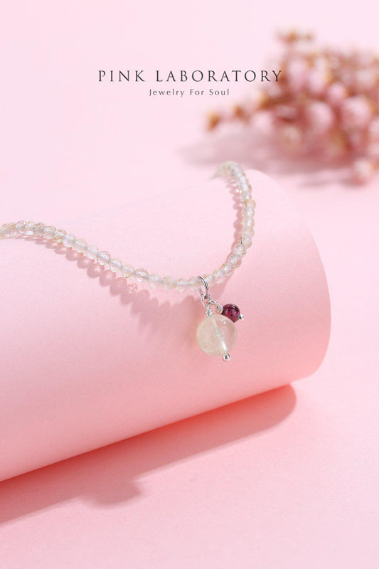 金髮晶葡萄石925純銀項鍊 - Pink Laboratory