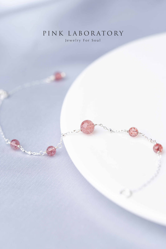 草莓晶手鍊 | 925純銀手鏈