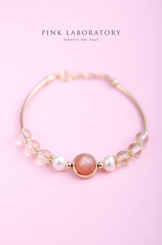 太陽石黃水晶珍珠手鍊 - Pink Laboratory